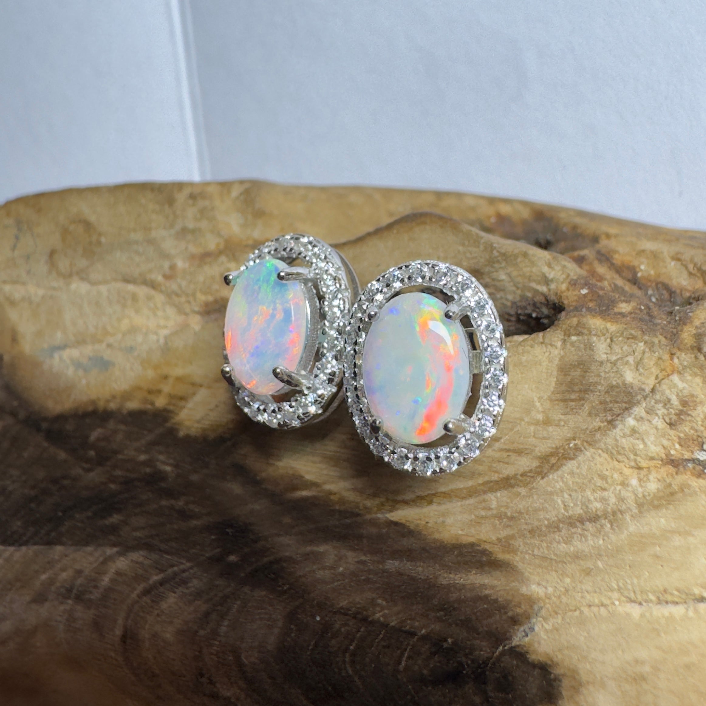 Bell Gorge Glimmer ~ 1.4ct Coober Pedy Opal Sterling Silver Earrings