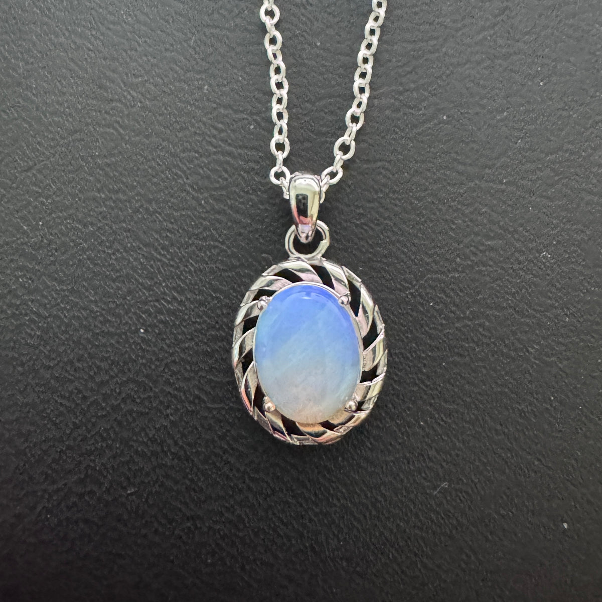 1.2ct Lightning Ridge Crystal Opal Pendant Necklace ~ 'Ellenborough Falls Greens' | 925 Sterling Silver | Solid Australian Opal