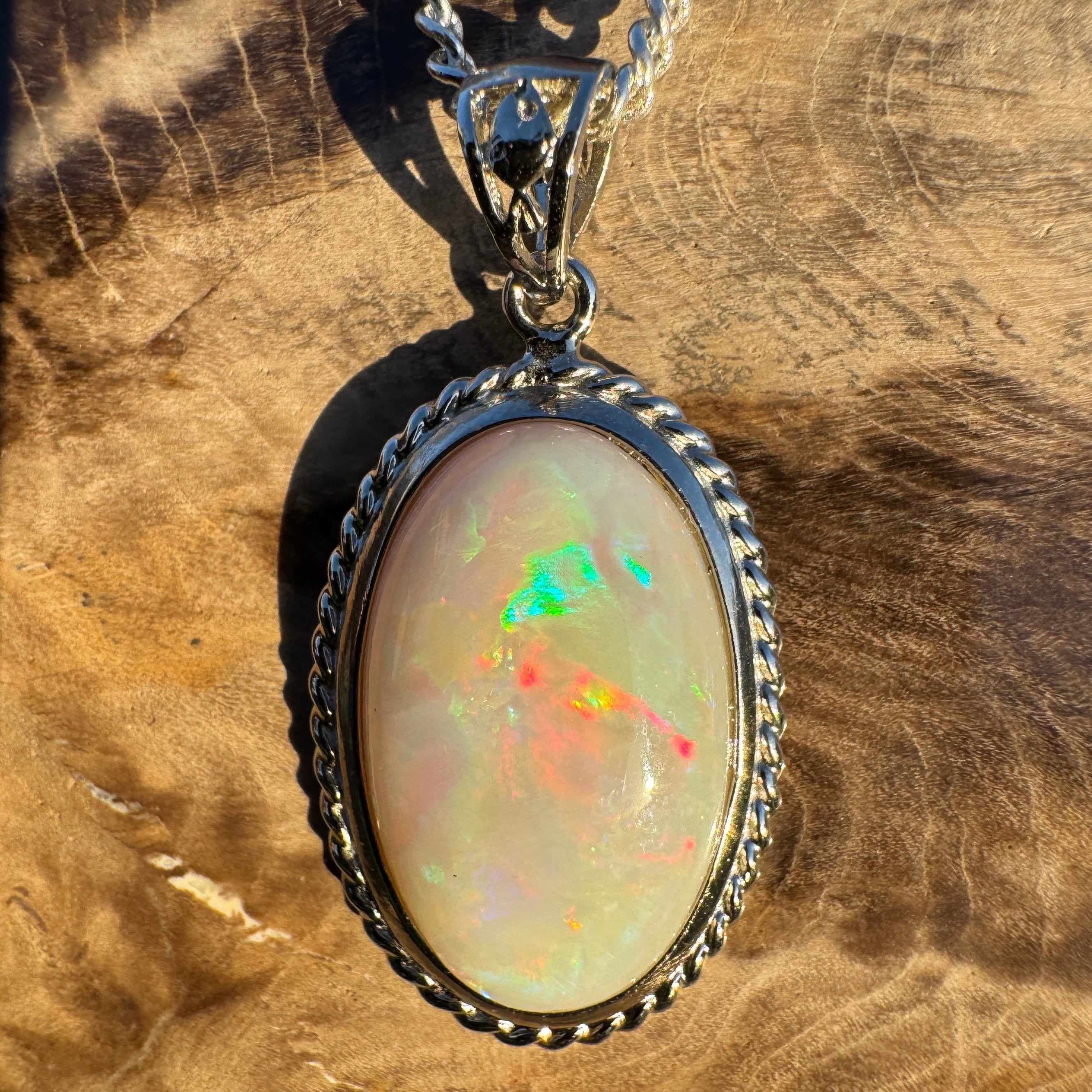 6.4ct Coober Pedy Opal Pendant Necklace ~ 'Oodnadatta Mirage' | 925 Sterling Silver | Solid Australian Opal