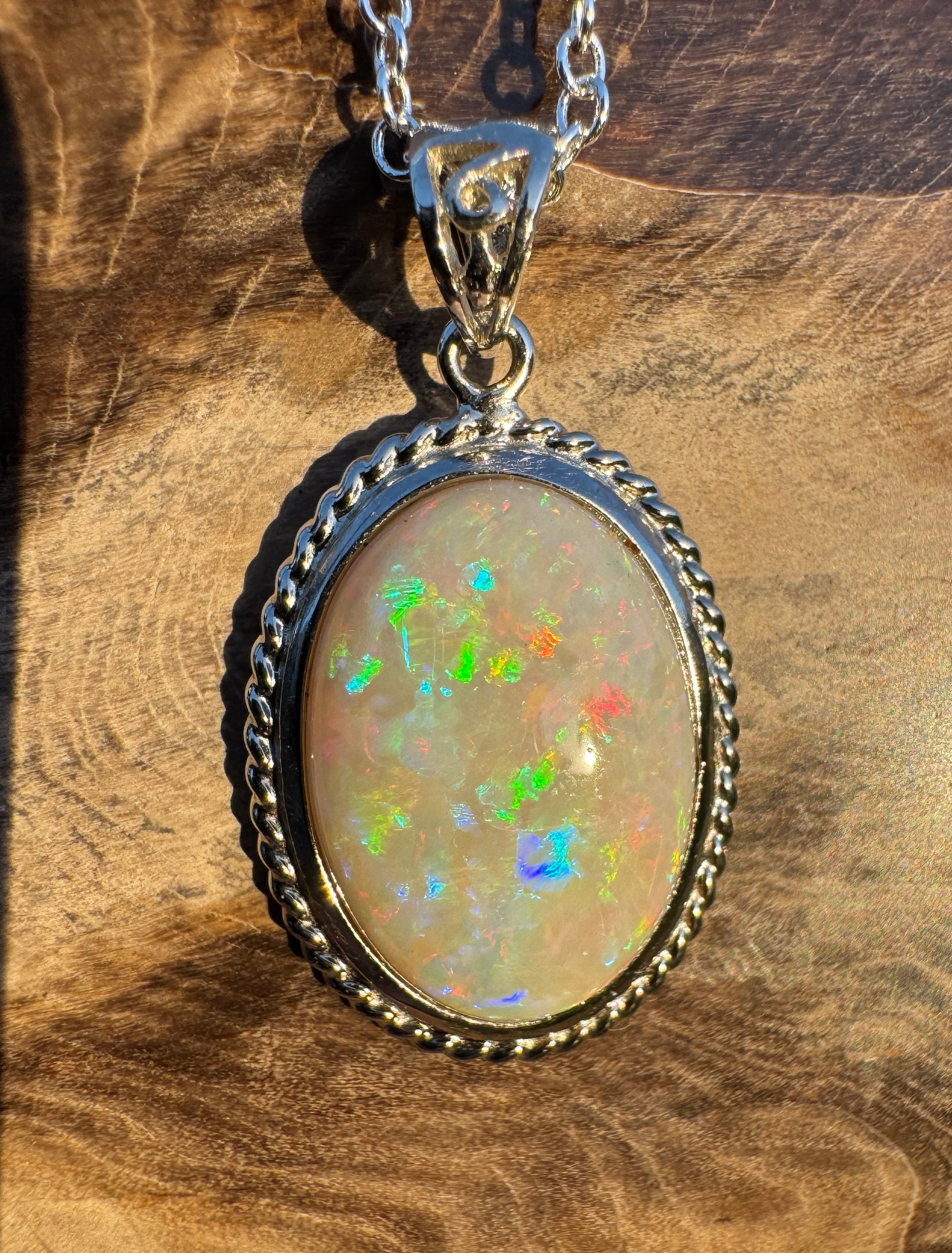6.5ct Coober Pedy Opal Pendant Necklace ~ 'Painted Desert Dusk' | 925 Sterling Silver | Solid Australian Opal