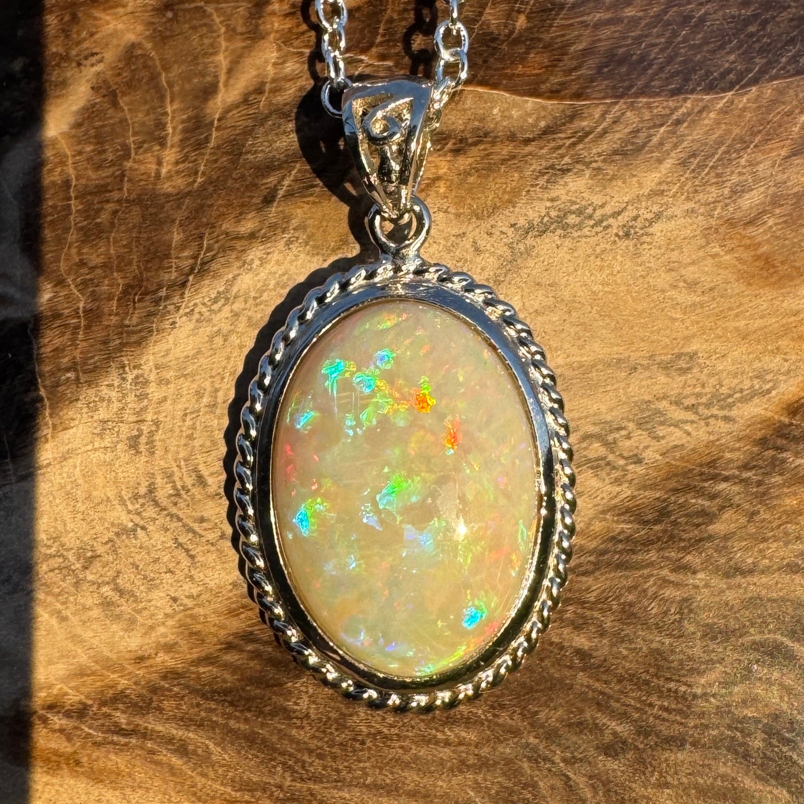 6.5ct Coober Pedy Opal Pendant Necklace ~ 'Painted Desert Dusk' | 925 Sterling Silver | Solid Australian Opal