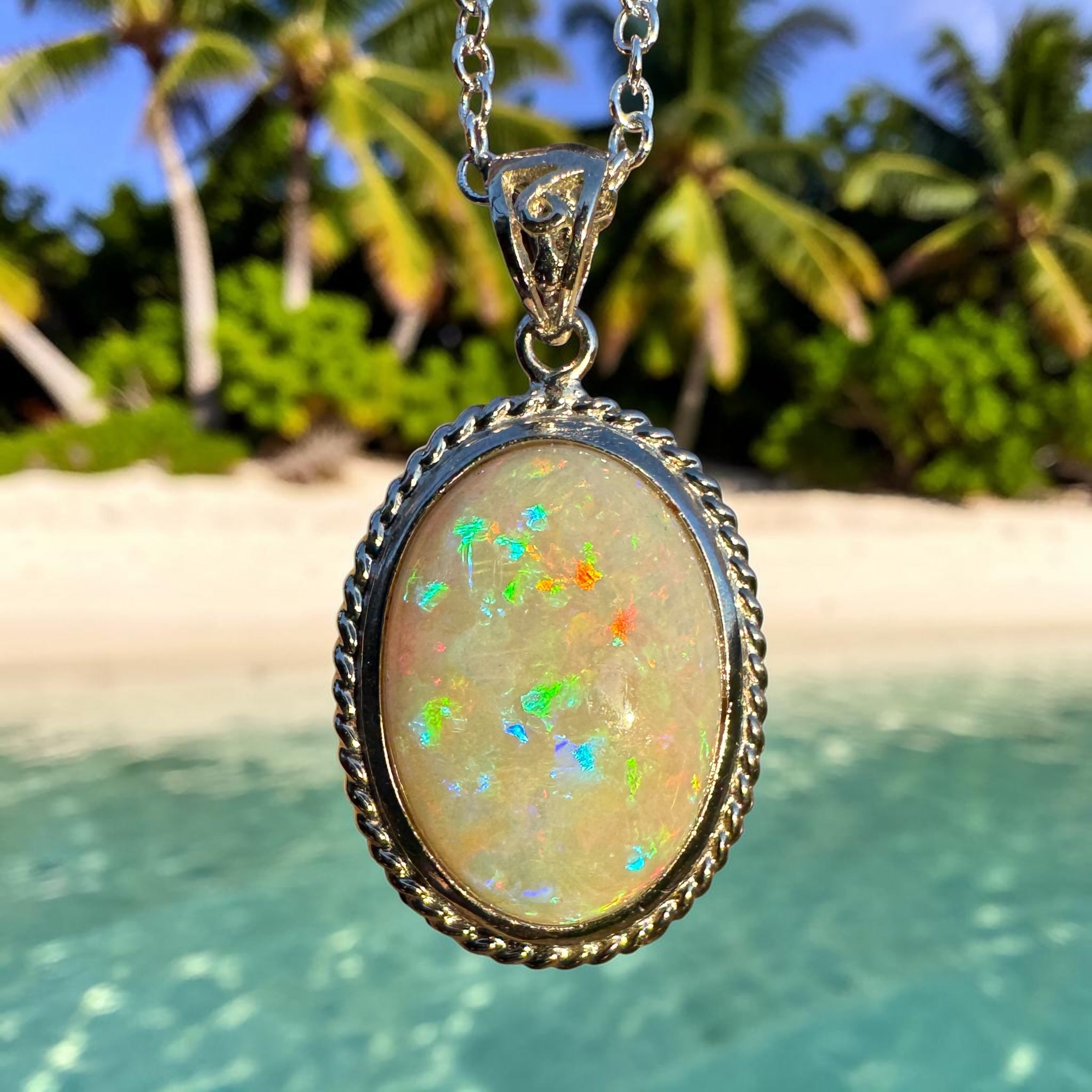 6.5ct Coober Pedy Opal Pendant Necklace ~ 'Painted Desert Dusk' | 925 Sterling Silver | Solid Australian Opal