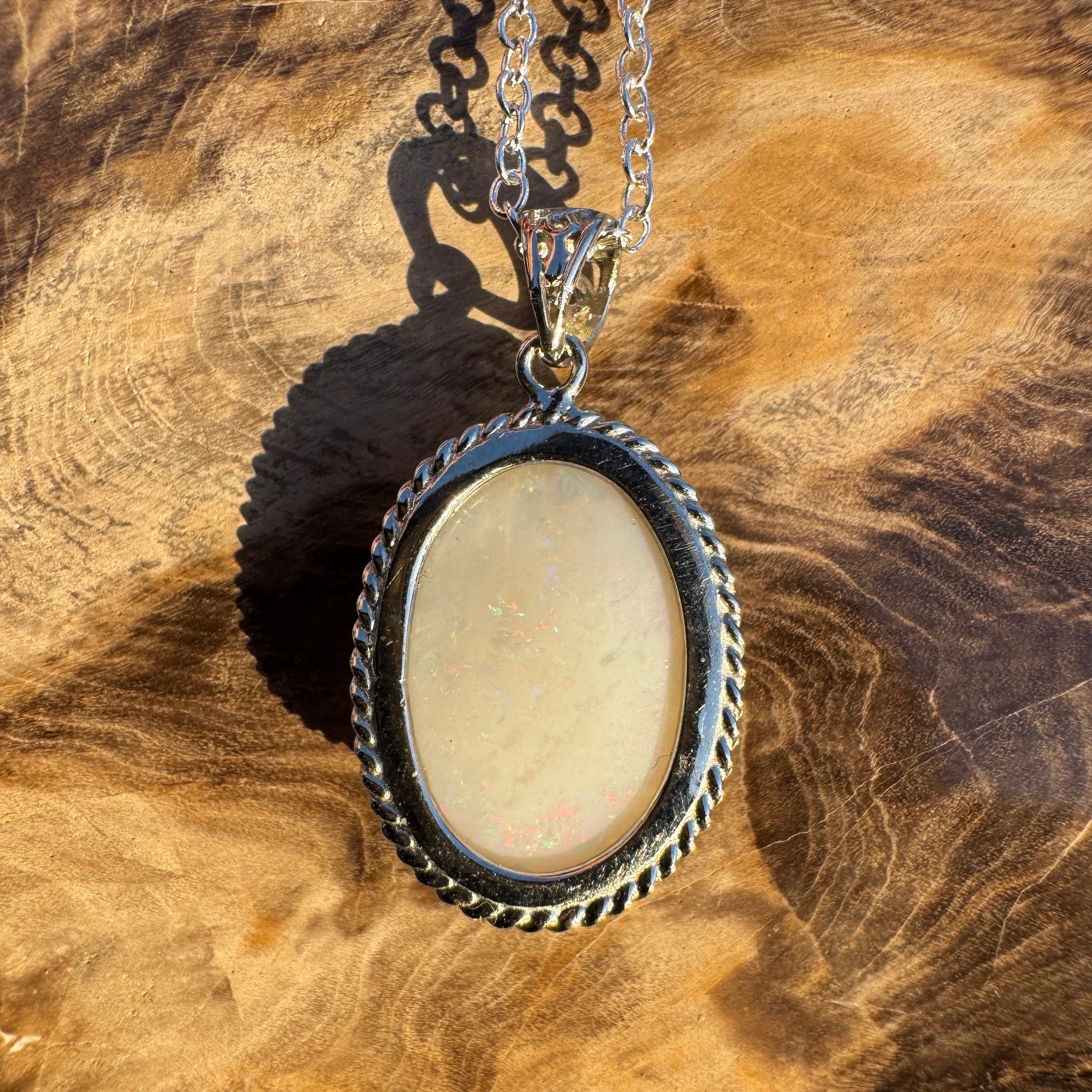 6.5ct Coober Pedy Opal Pendant Necklace ~ 'Painted Desert Dusk' | 925 Sterling Silver | Solid Australian Opal