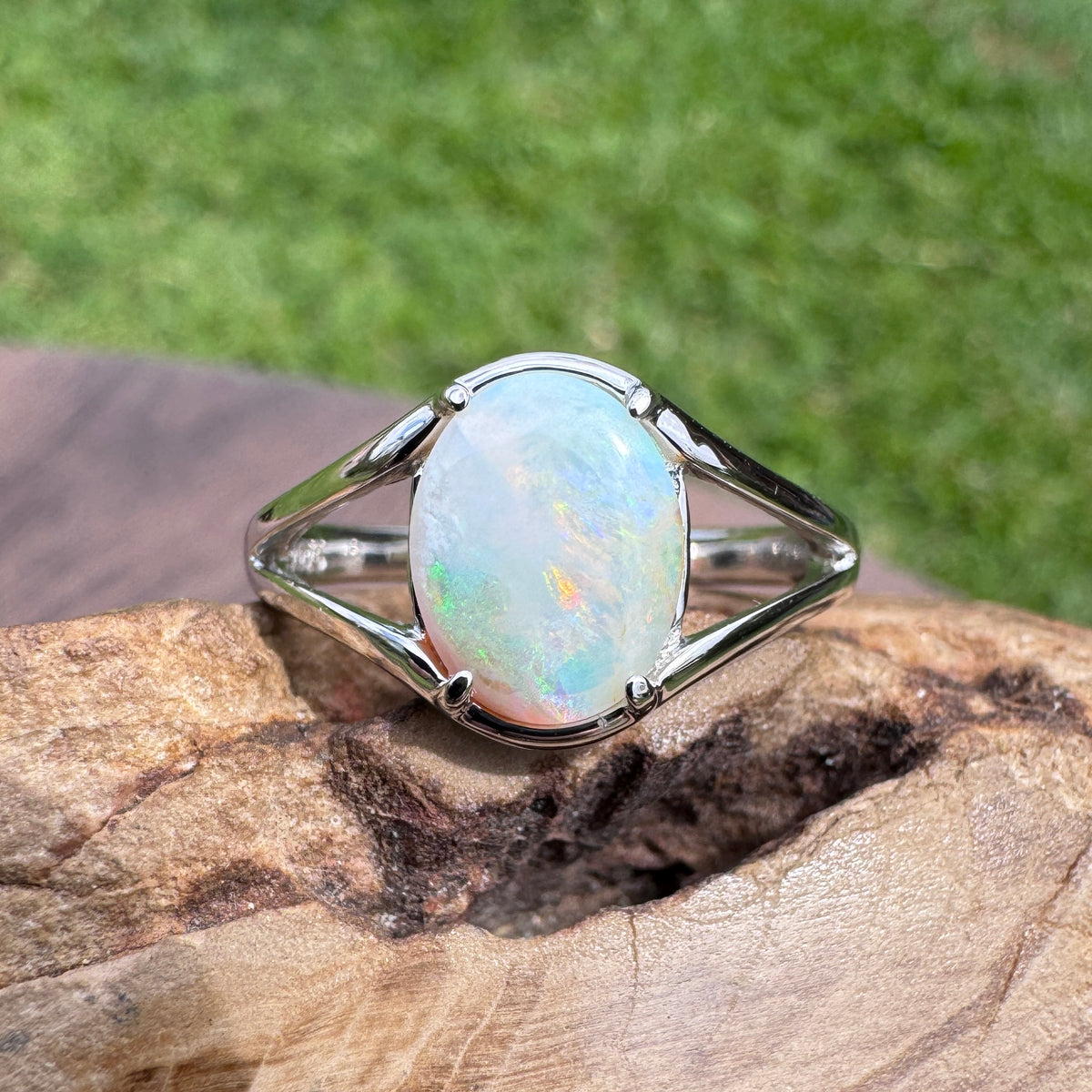 1.5ct Lightning Ridge Opal Ring ~ 'Hunter Valley Glow' | 925 Sterling Silver | Solid Australian Opal