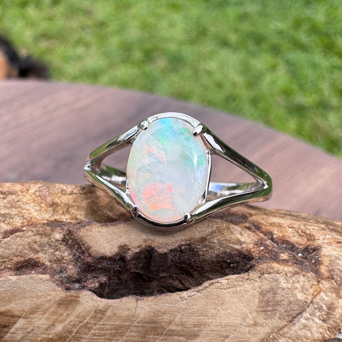 1.5ct Lightning Ridge Opal Ring ~ 'Hunter Valley Glow' | 925 Sterling Silver | Solid Australian Opal