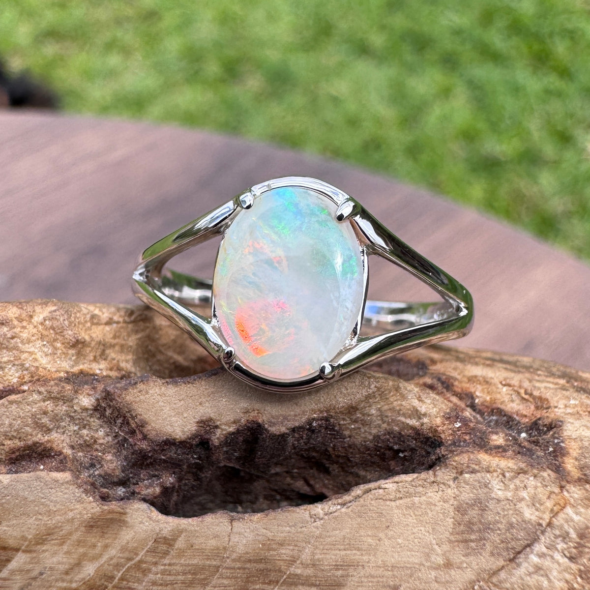 1.5ct Lightning Ridge Opal Ring ~ 'Hunter Valley Glow' | 925 Sterling Silver | Solid Australian Opal