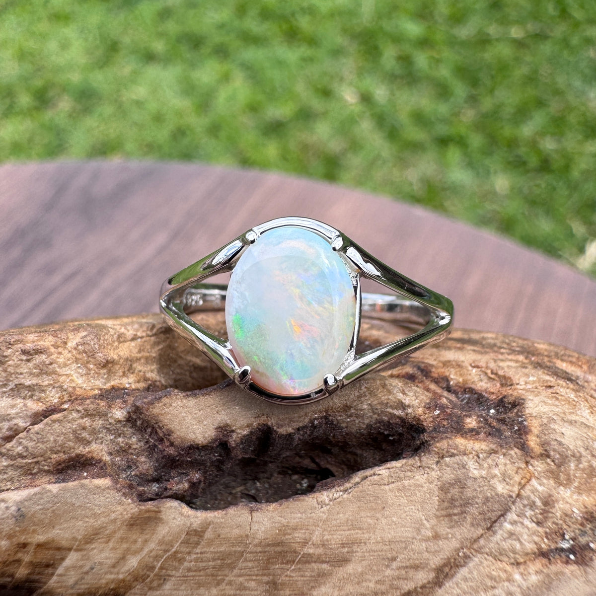 1.5ct Lightning Ridge Opal Ring ~ 'Hunter Valley Glow' | 925 Sterling Silver | Solid Australian Opal