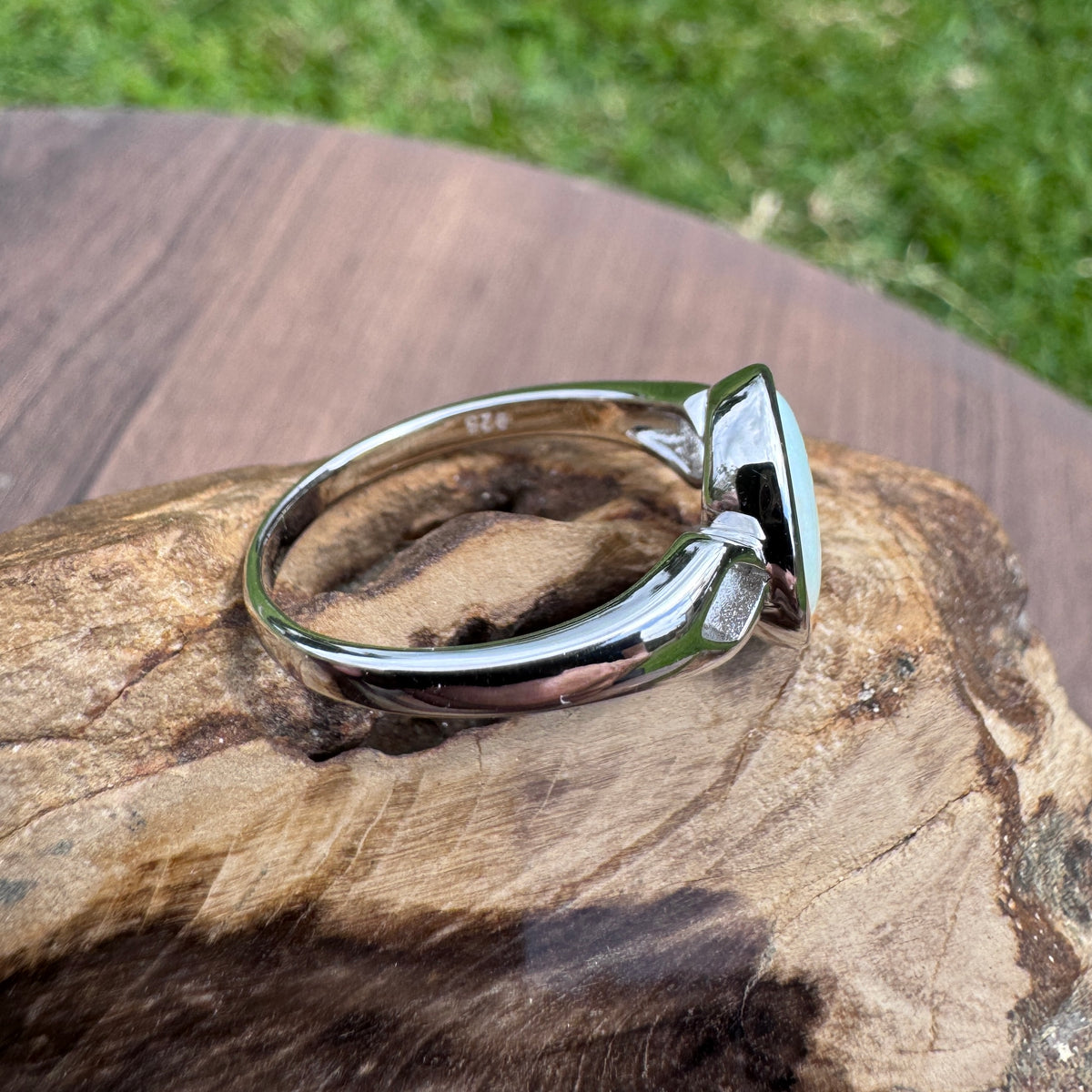 1.8ct Coober Pedy Opal Ring ~ 'Strahan Greens' | 925 Sterling Silver | Solid Australian Opal