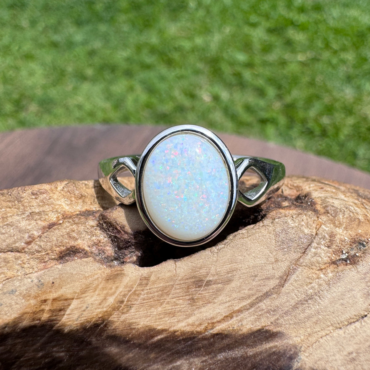 1.9ct Coober Pedy Opal Ring ~ 'Cape Leveque Fire' | 925 Sterling Silver | Solid Australian Opal
