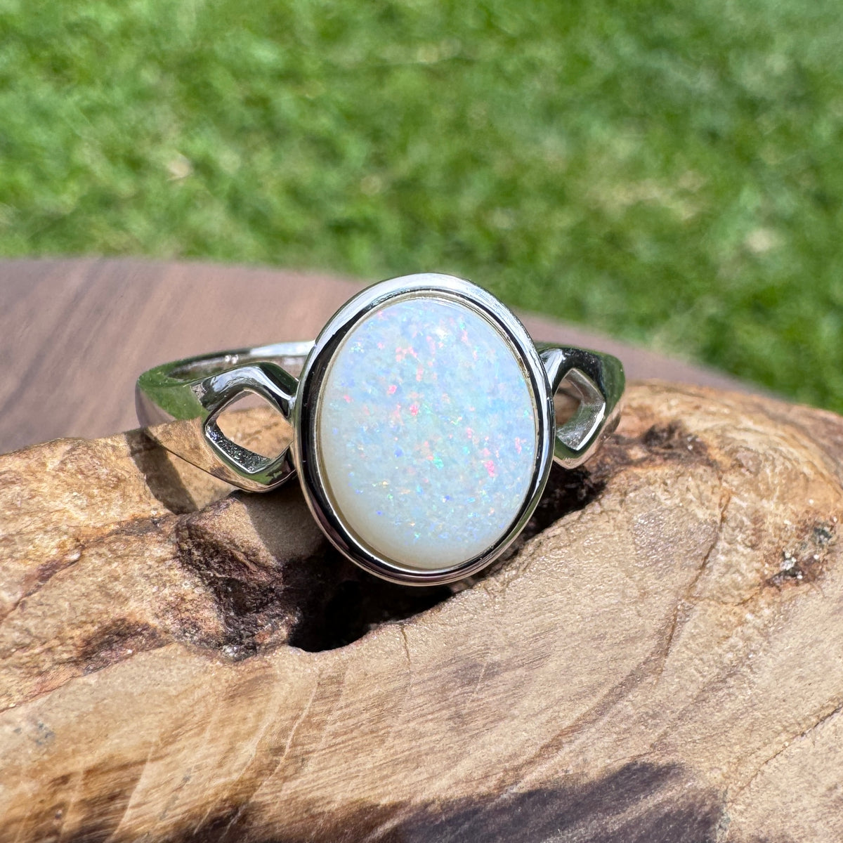 1.9ct Coober Pedy Opal Ring ~ 'Cape Leveque Fire' | 925 Sterling Silver | Solid Australian Opal
