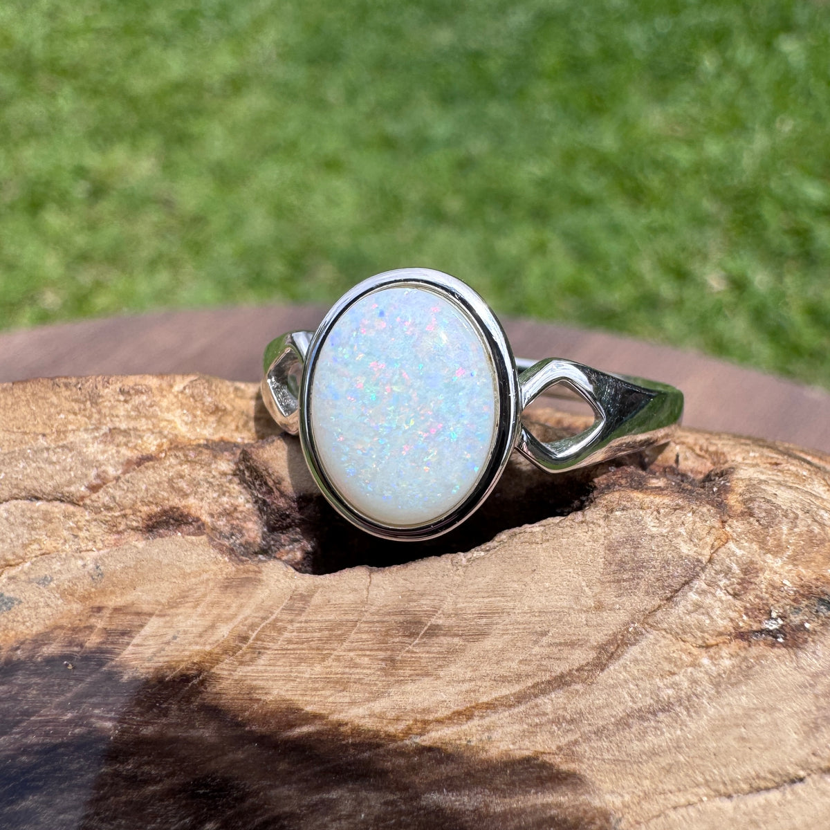 1.9ct Coober Pedy Opal Ring ~ 'Cape Leveque Fire' | 925 Sterling Silver | Solid Australian Opal