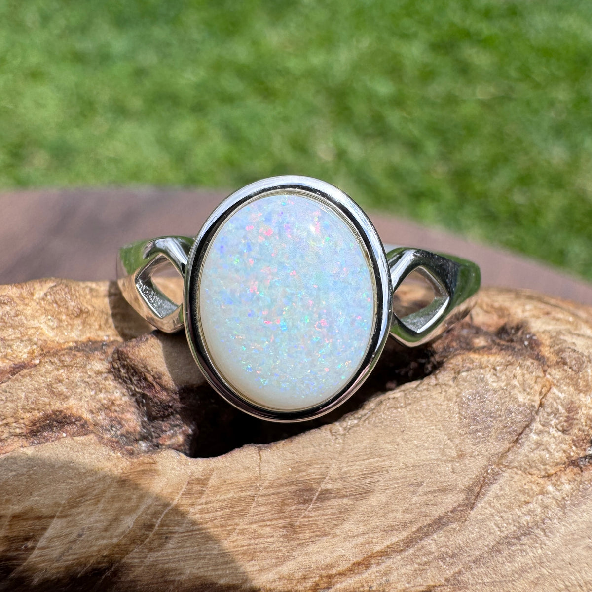 1.9ct Coober Pedy Opal Ring ~ 'Cape Leveque Fire' | 925 Sterling Silver | Solid Australian Opal