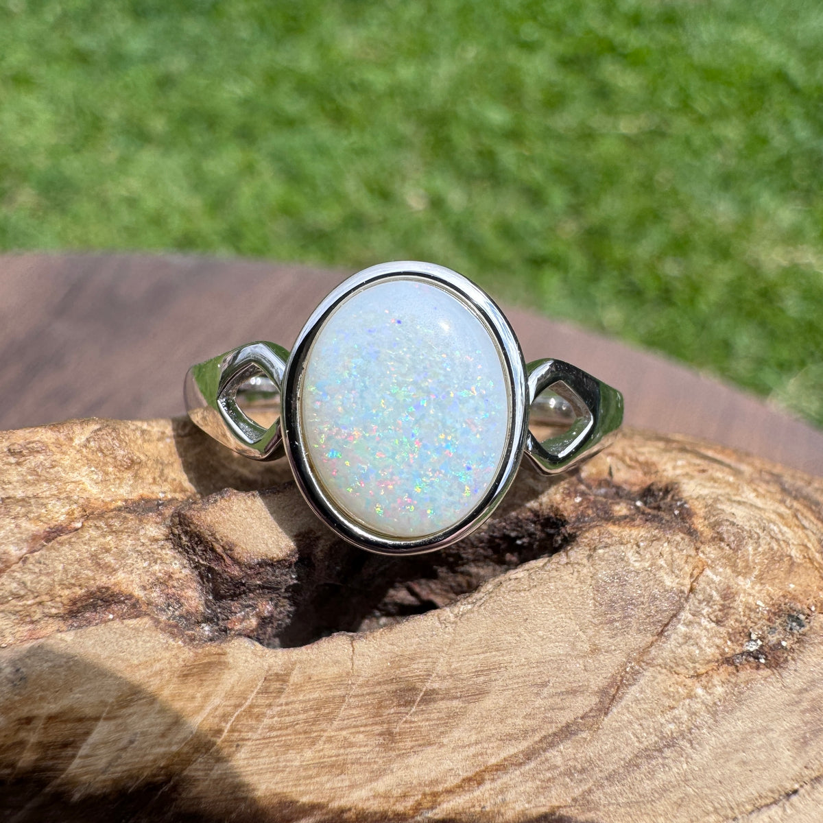 1.9ct Coober Pedy Opal Ring ~ 'Cape Leveque Fire' | 925 Sterling Silver | Solid Australian Opal