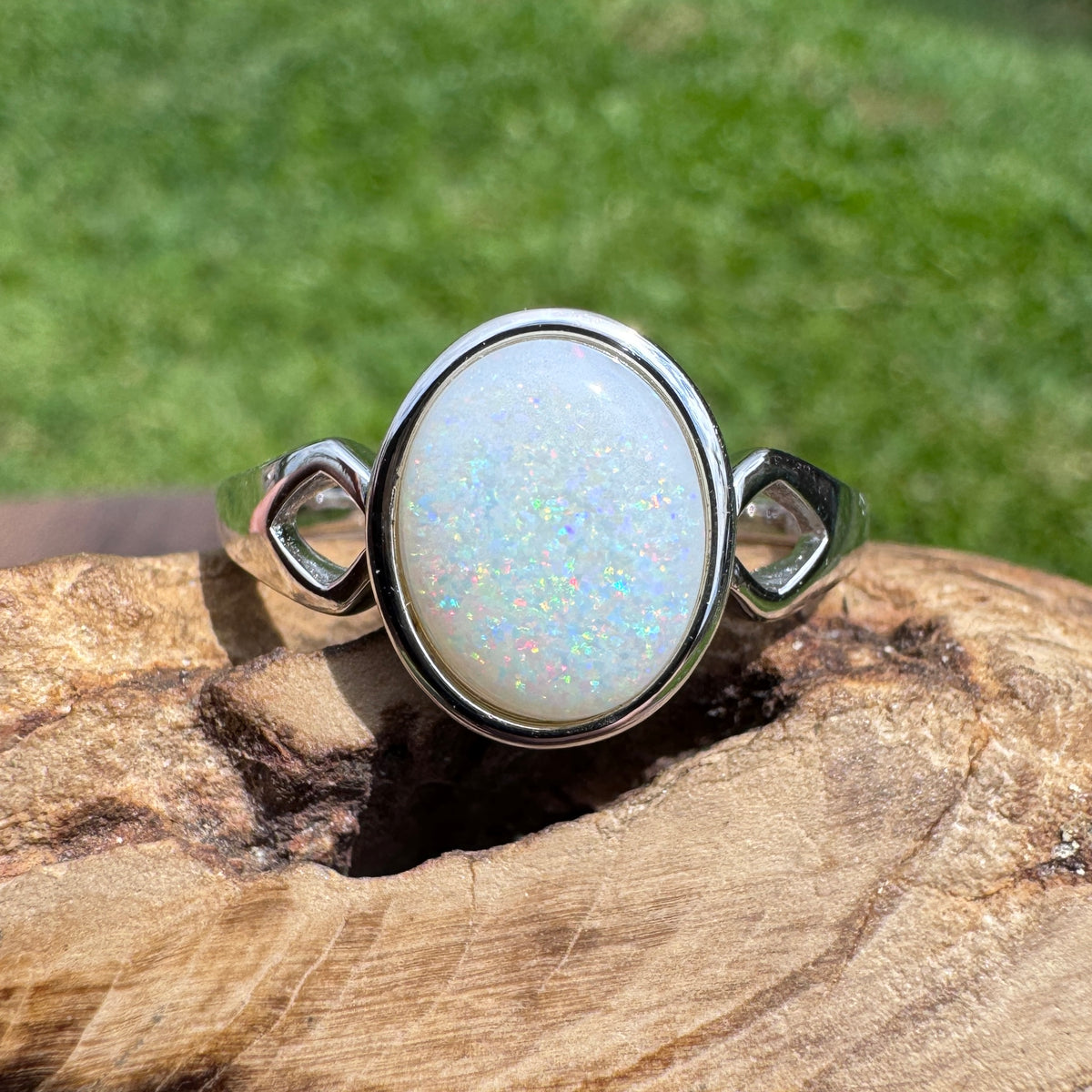 1.9ct Coober Pedy Opal Ring ~ 'Cape Leveque Fire' | 925 Sterling Silver | Solid Australian Opal