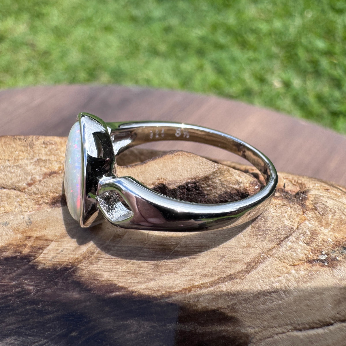 1.9ct Coober Pedy Opal Ring ~ 'Bicheno Fire' | 925 Sterling Silver | Solid Australian Opal