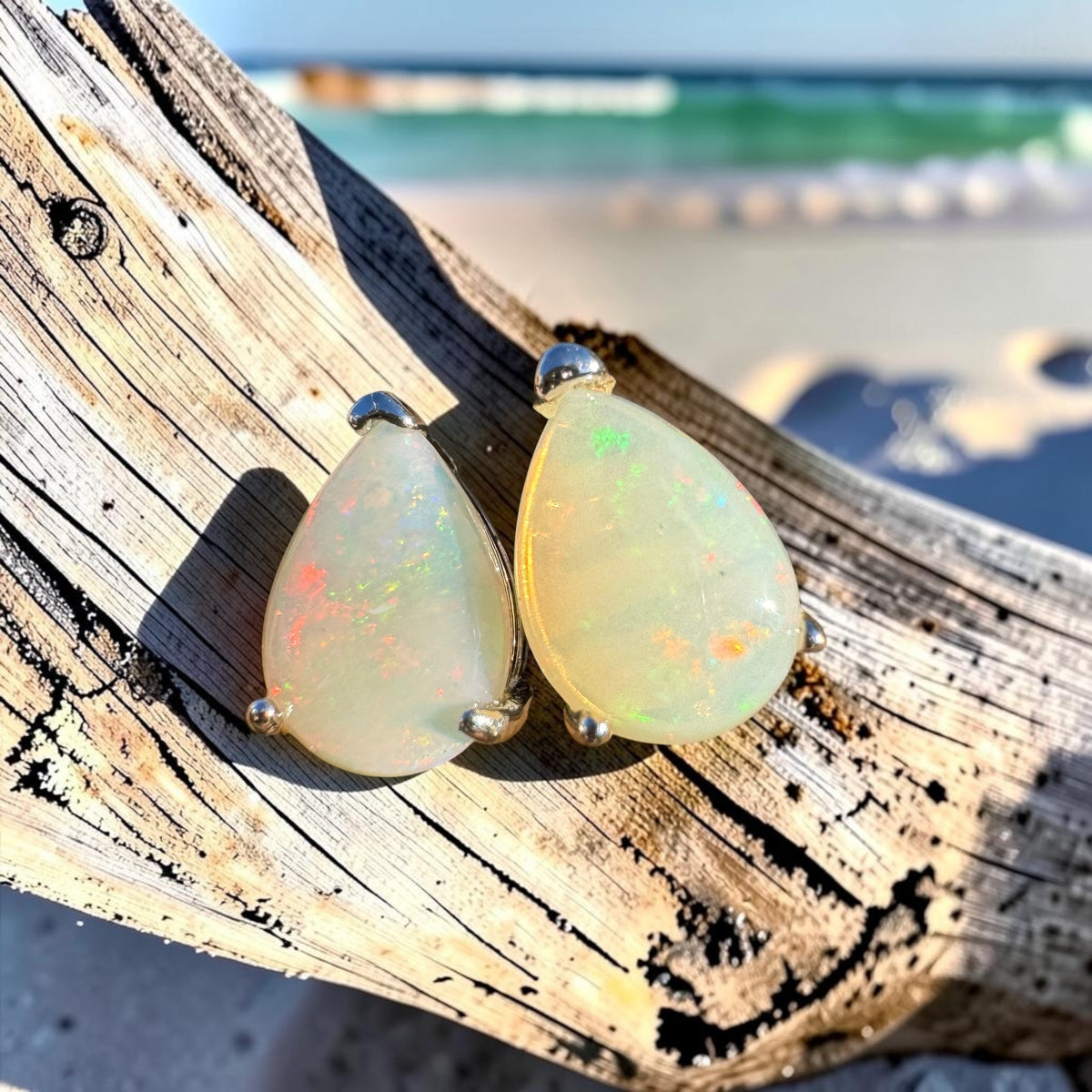 1.2ct Coober Pedy Opal Earrings ~ 'Walpole Sparkle' | 925 Sterling Silver | Solid Australian Opal