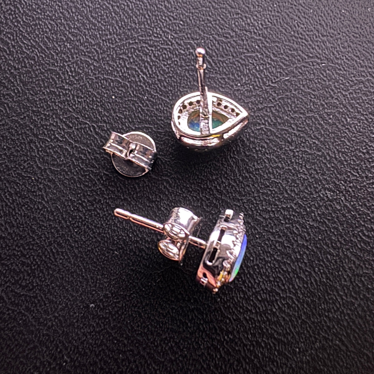 0.8ct Lightning Ridge Opal Stud Earrings ~ 'Mindil Beach Glow' | 925 Sterling Silver | Solid Australian Opal