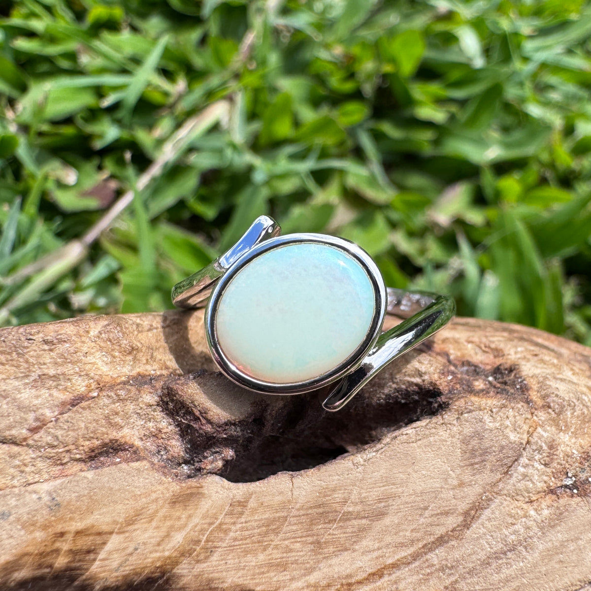 1.1ct Coober Pedy Opal Ring ~ 'Manly Wave' | 925 Sterling Silver | Solid Australian Opal