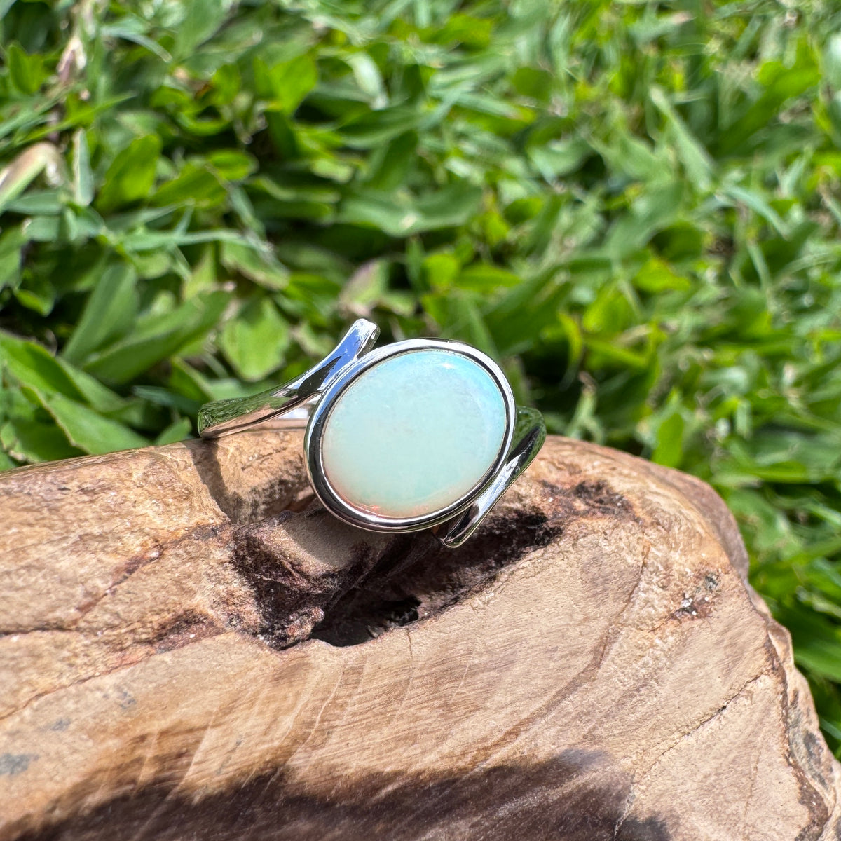 1.1ct Coober Pedy Opal Ring ~ 'Manly Wave' | 925 Sterling Silver | Solid Australian Opal