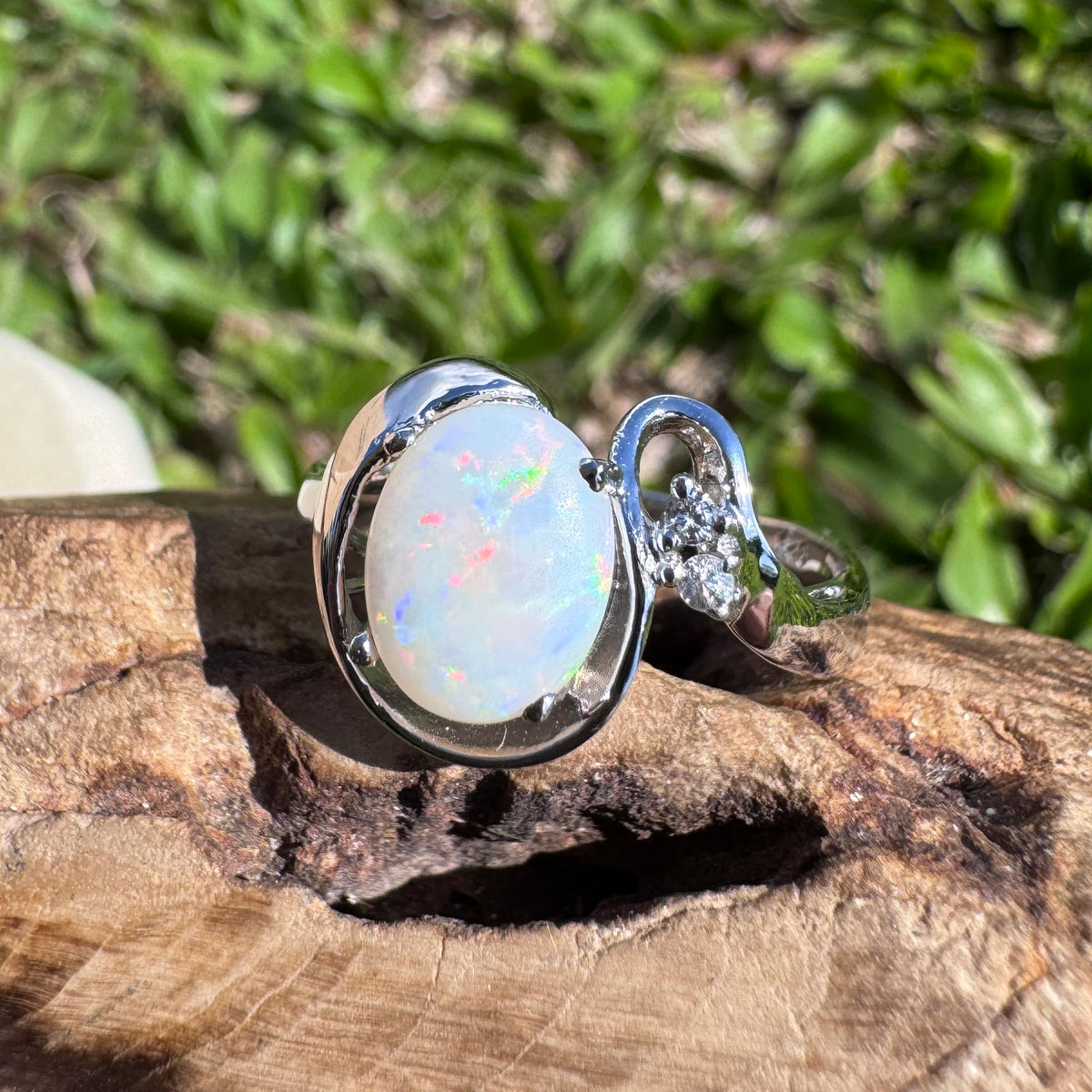 2.4ct Coober Pedy Opal Ring ~ 'Uluru Dusk' | 925 Sterling Silver | Solid Australian Opal