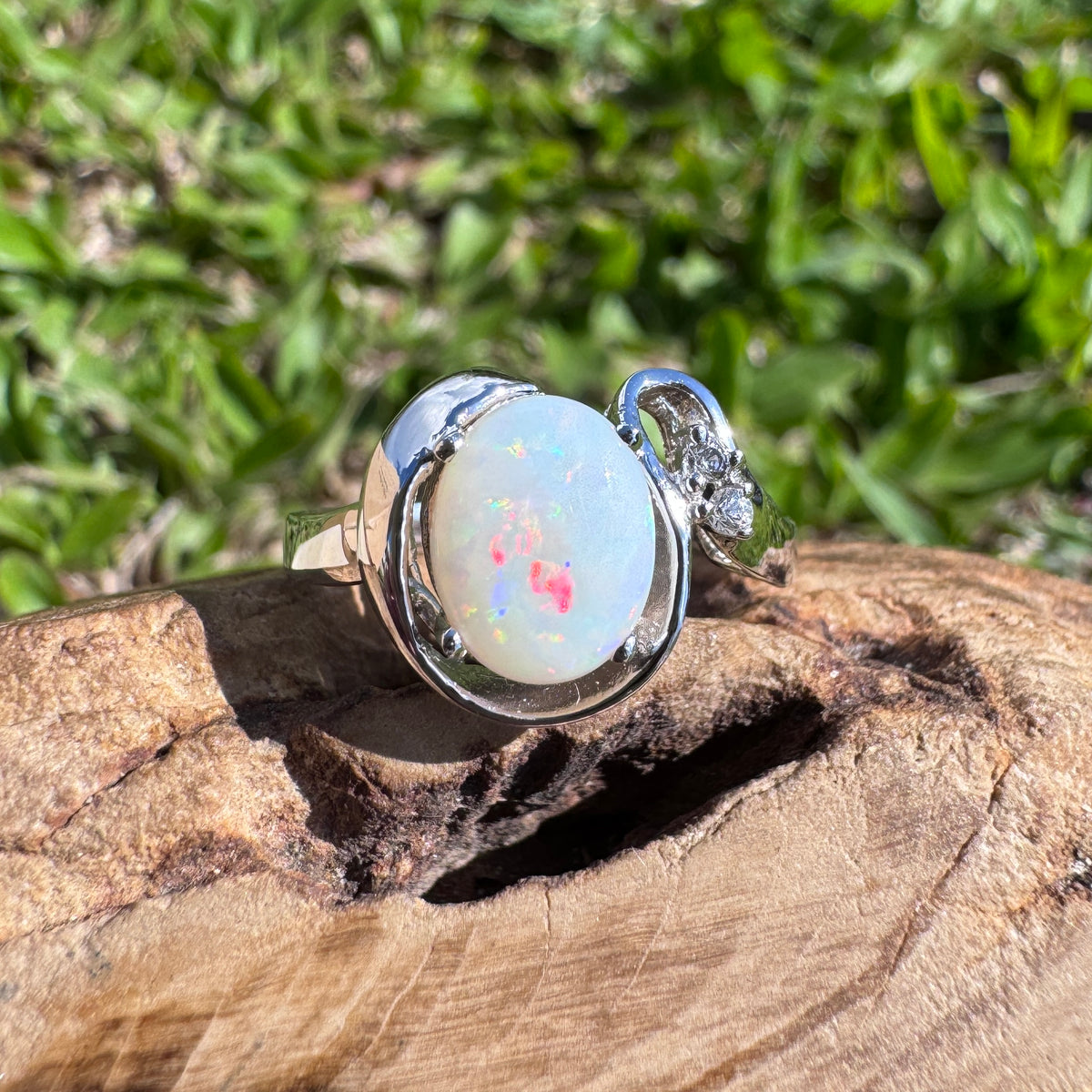 2.4ct Coober Pedy Opal Ring ~ 'Uluru Dusk' | 925 Sterling Silver | Solid Australian Opal