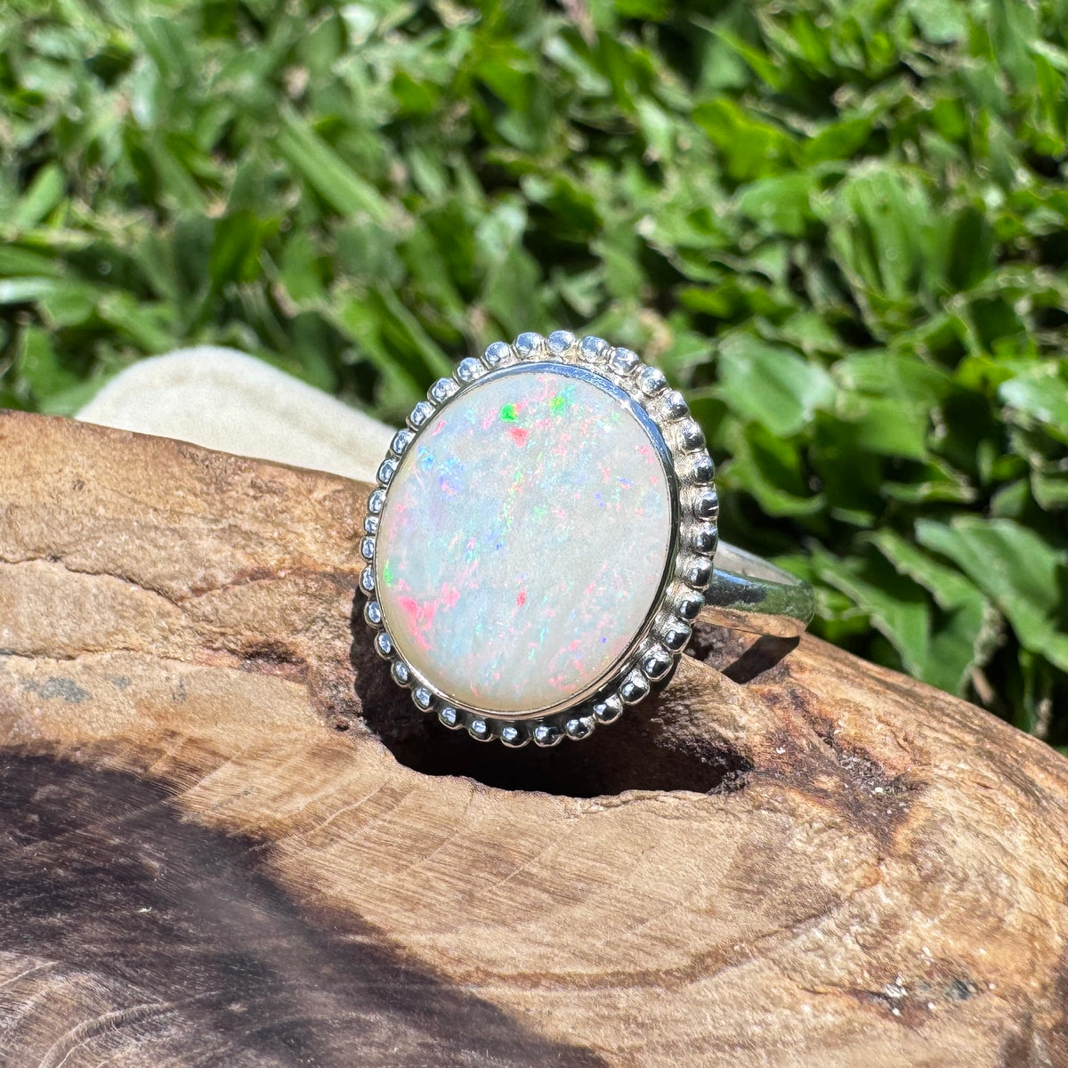 4ct Coober Pedy Opal Ring ~ 'Twelve Apostles Rainbow' | 925 Sterling Silver | Solid Australian Opal