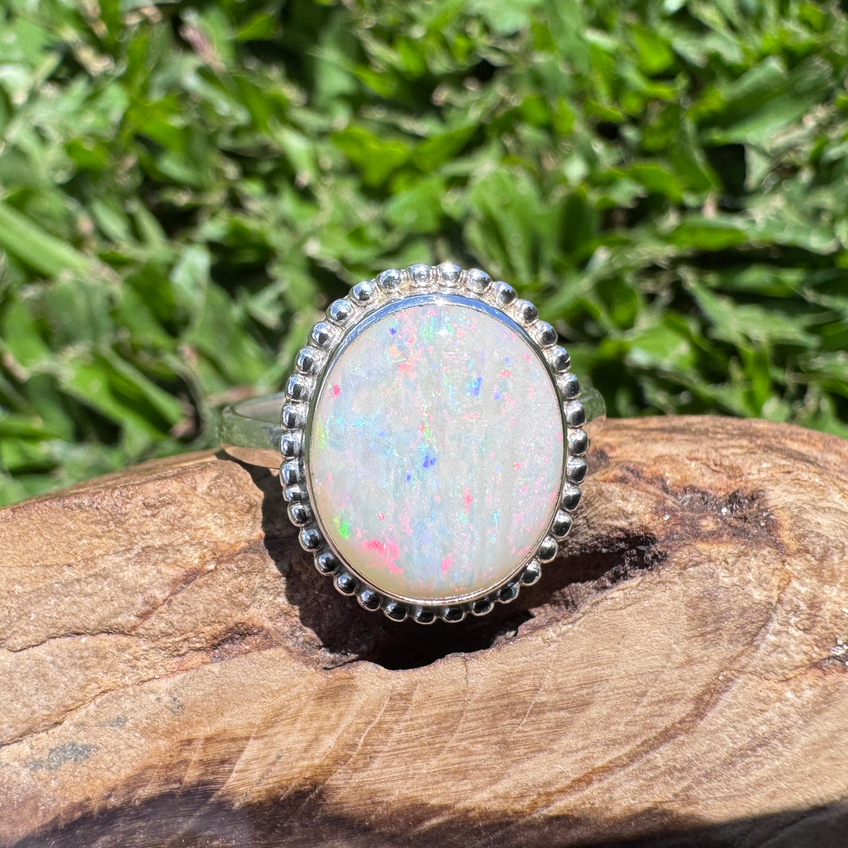 4ct Coober Pedy Opal Ring ~ 'Twelve Apostles Rainbow' | 925 Sterling Silver | Solid Australian Opal