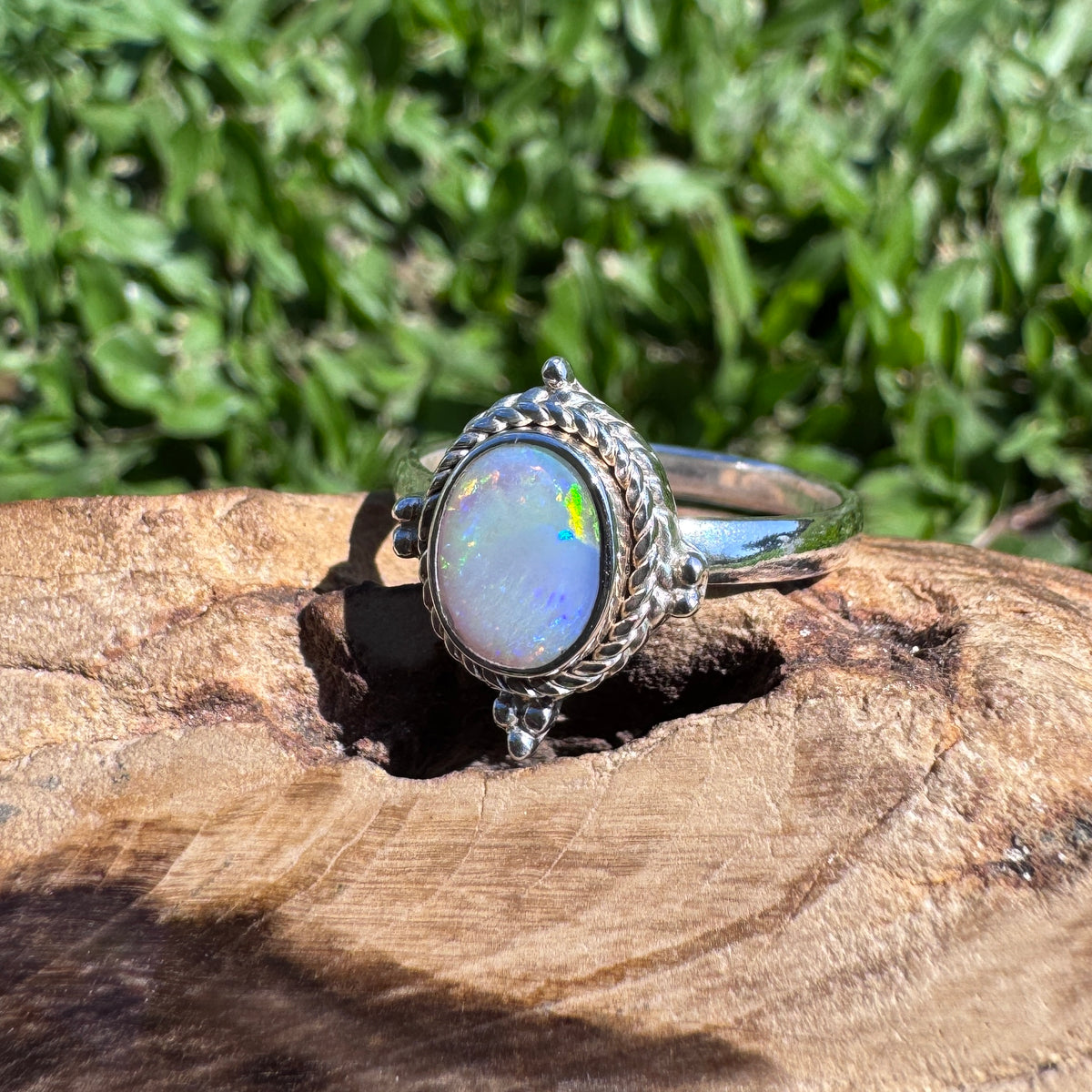 1.5ct Lightning Ridge Opal Ring ~ 'Grampians Prism' | 925 Sterling Silver | Solid Australian Opal
