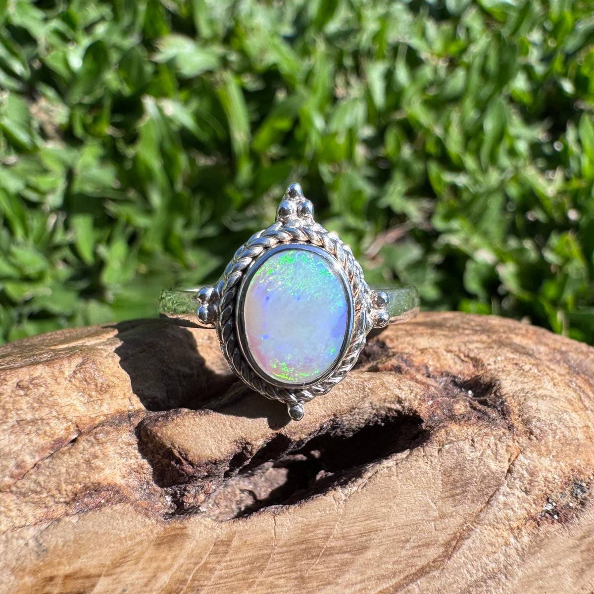 1.5ct Lightning Ridge Opal Ring ~ 'Grampians Prism' | 925 Sterling Silver | Solid Australian Opal