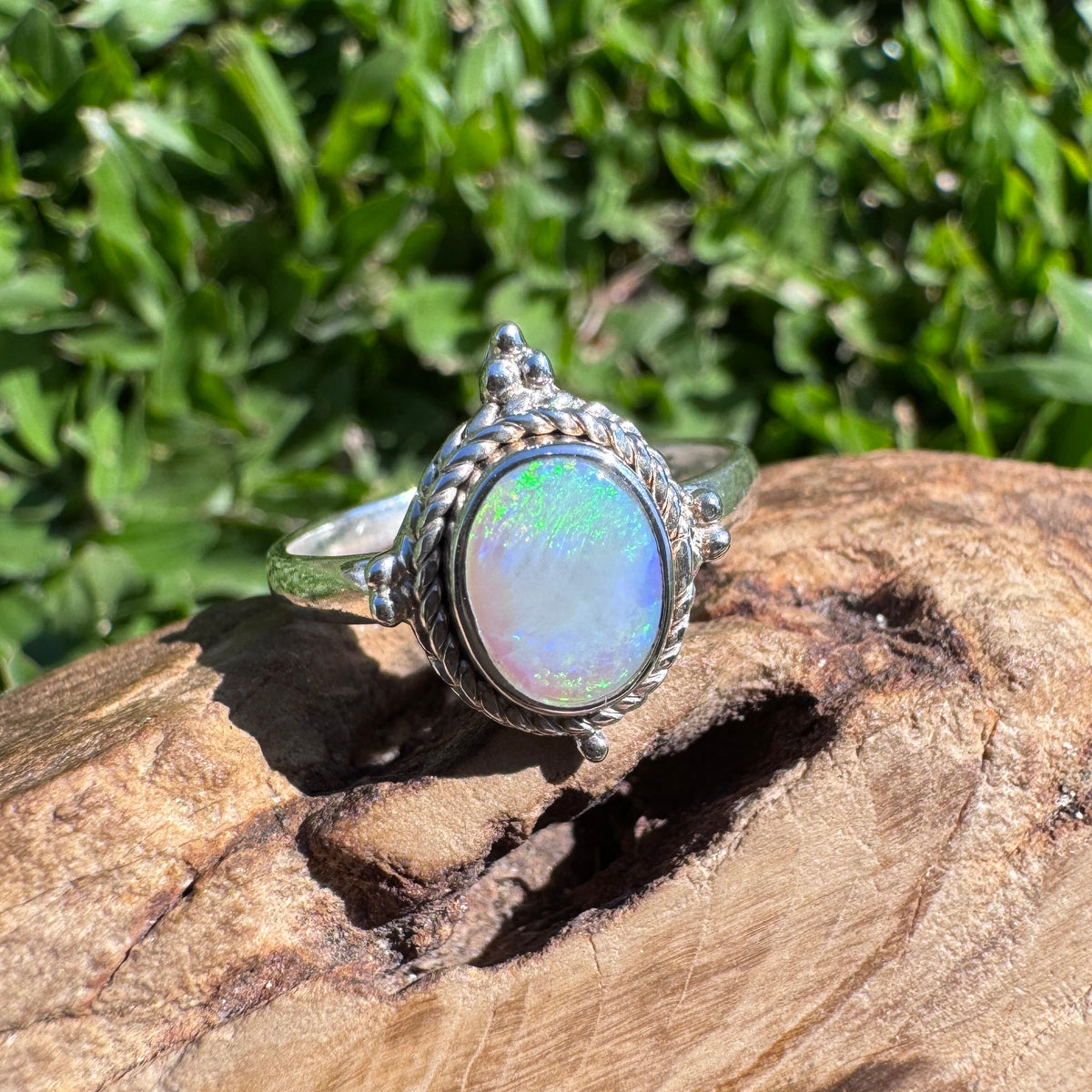 1.5ct Lightning Ridge Opal Ring ~ 'Grampians Prism' | 925 Sterling Silver | Solid Australian Opal