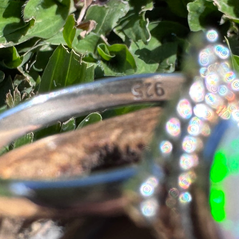 1.5ct Lightning Ridge Opal Ring ~ 'Grampians Prism' | 925 Sterling Silver | Solid Australian Opal