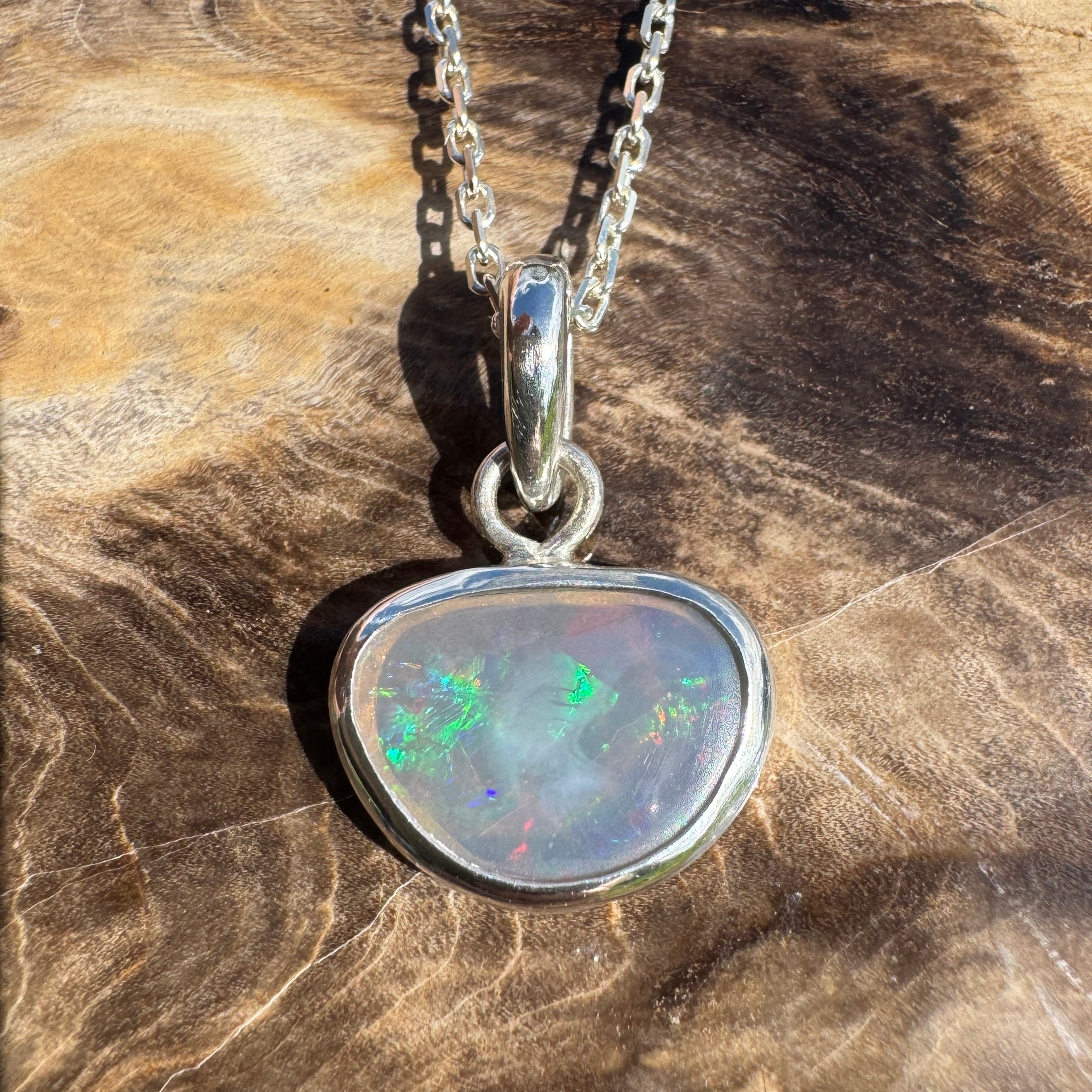 1.1ct Lightning Ridge Opal Pendant Necklace ~ 'Bungle Firelight' | 925 Sterling Silver | Solid Australian Opal