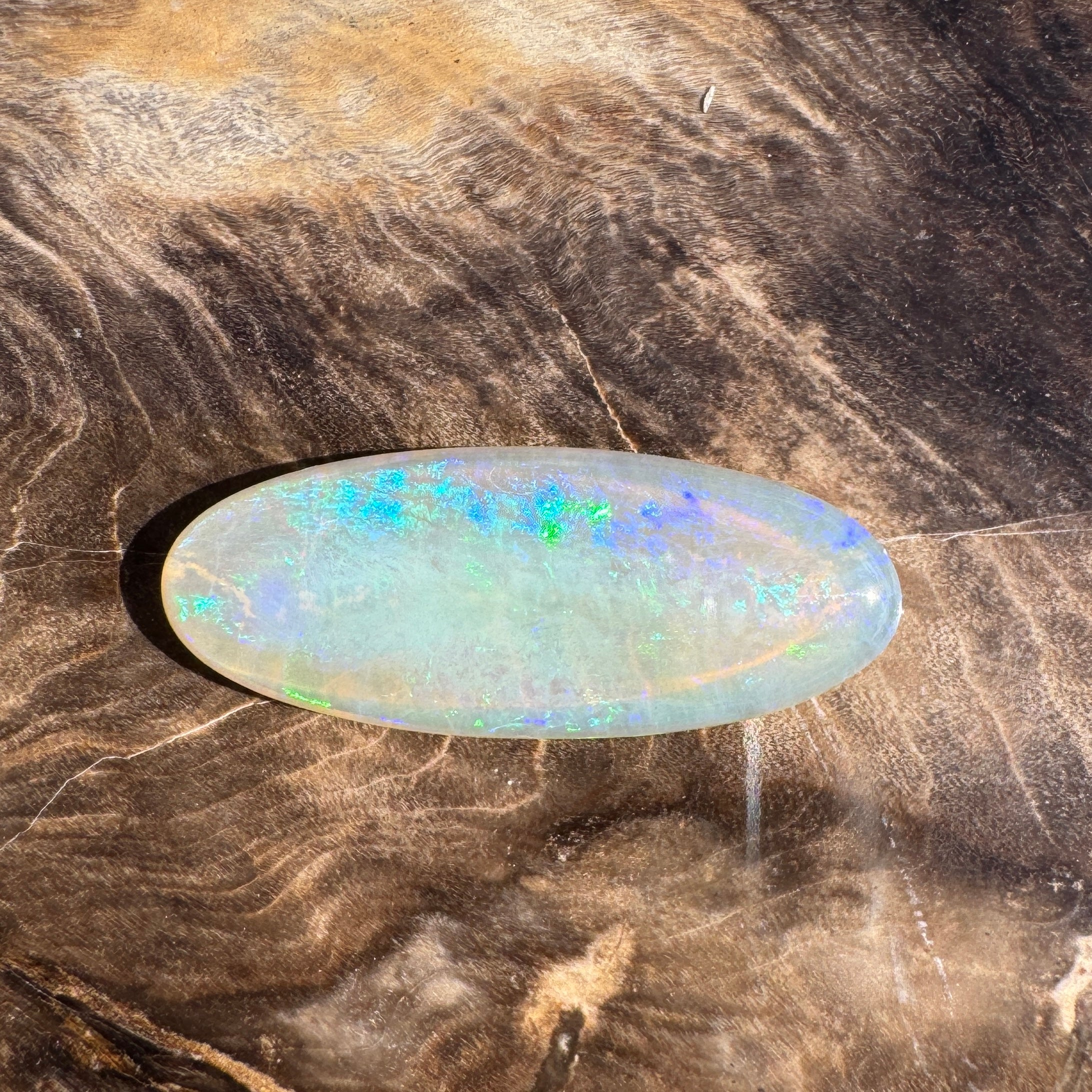5.8ct Lightning Ridge Crystal Opal | Solid Australian Opal | Hand-Cut