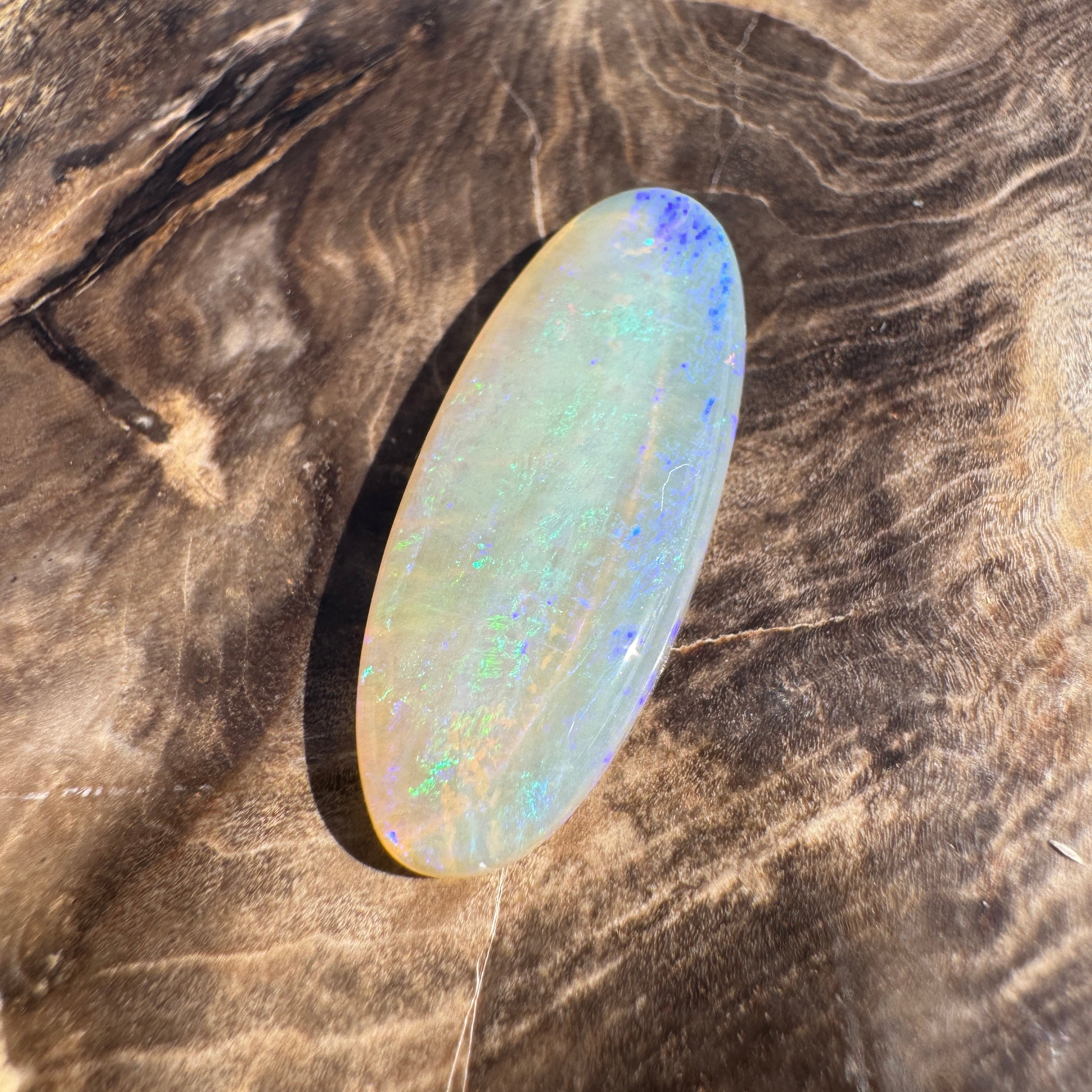 5.8ct Lightning Ridge Crystal Opal | Solid Australian Opal | Hand-Cut