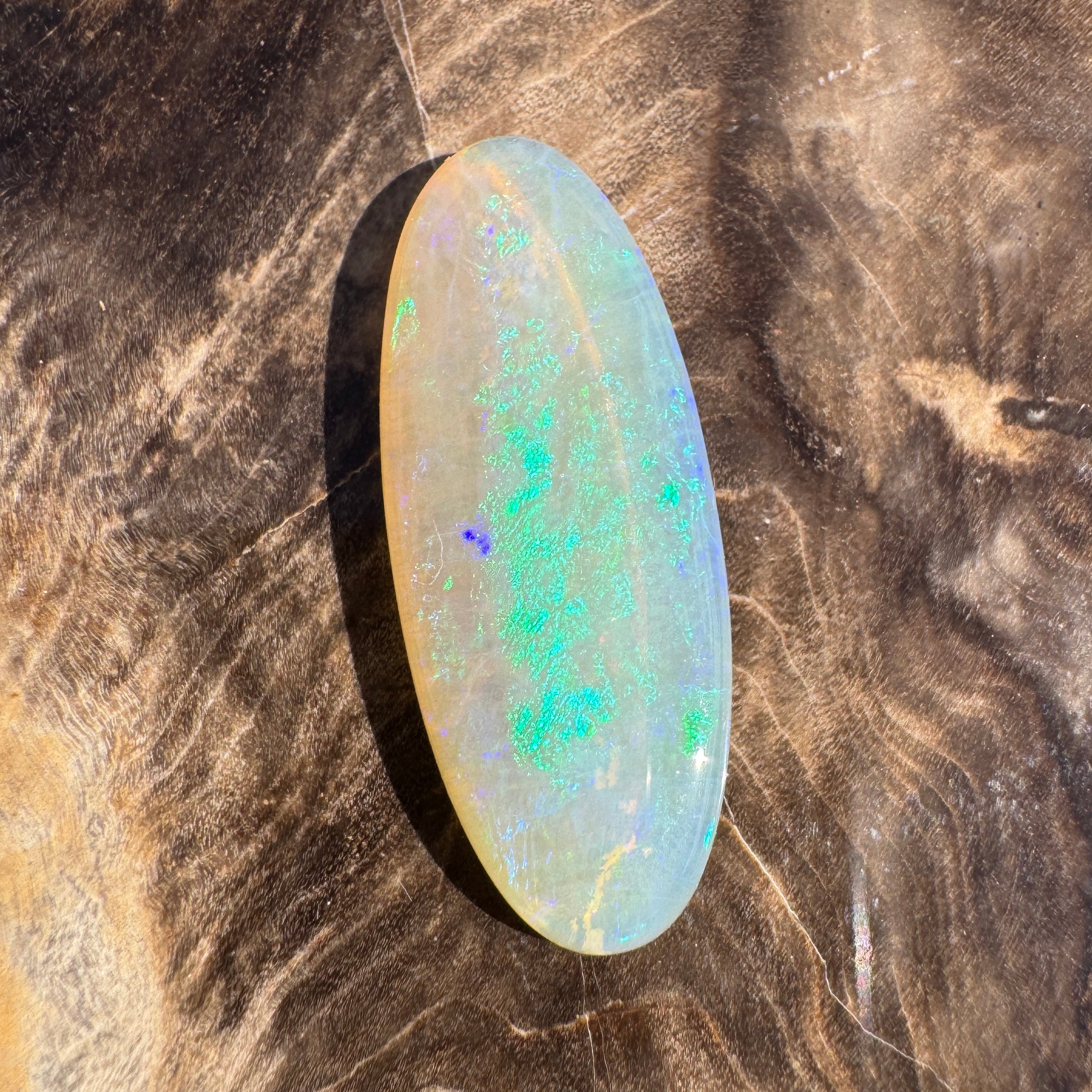 5.8ct Lightning Ridge Crystal Opal | Solid Australian Opal | Hand-Cut