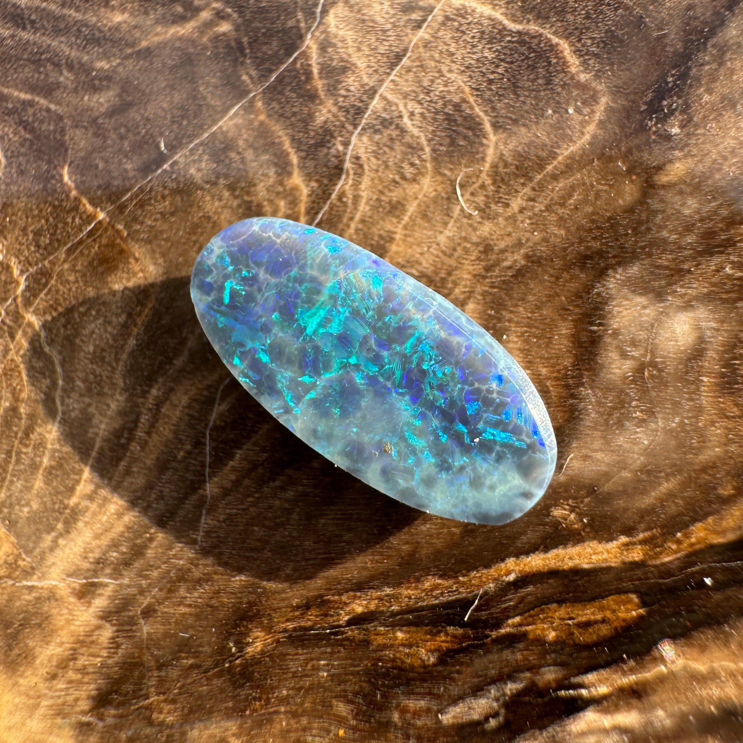 1ct Lightning Ridge Semi Black Opal | Solid Australian Opal | Hand-Cut