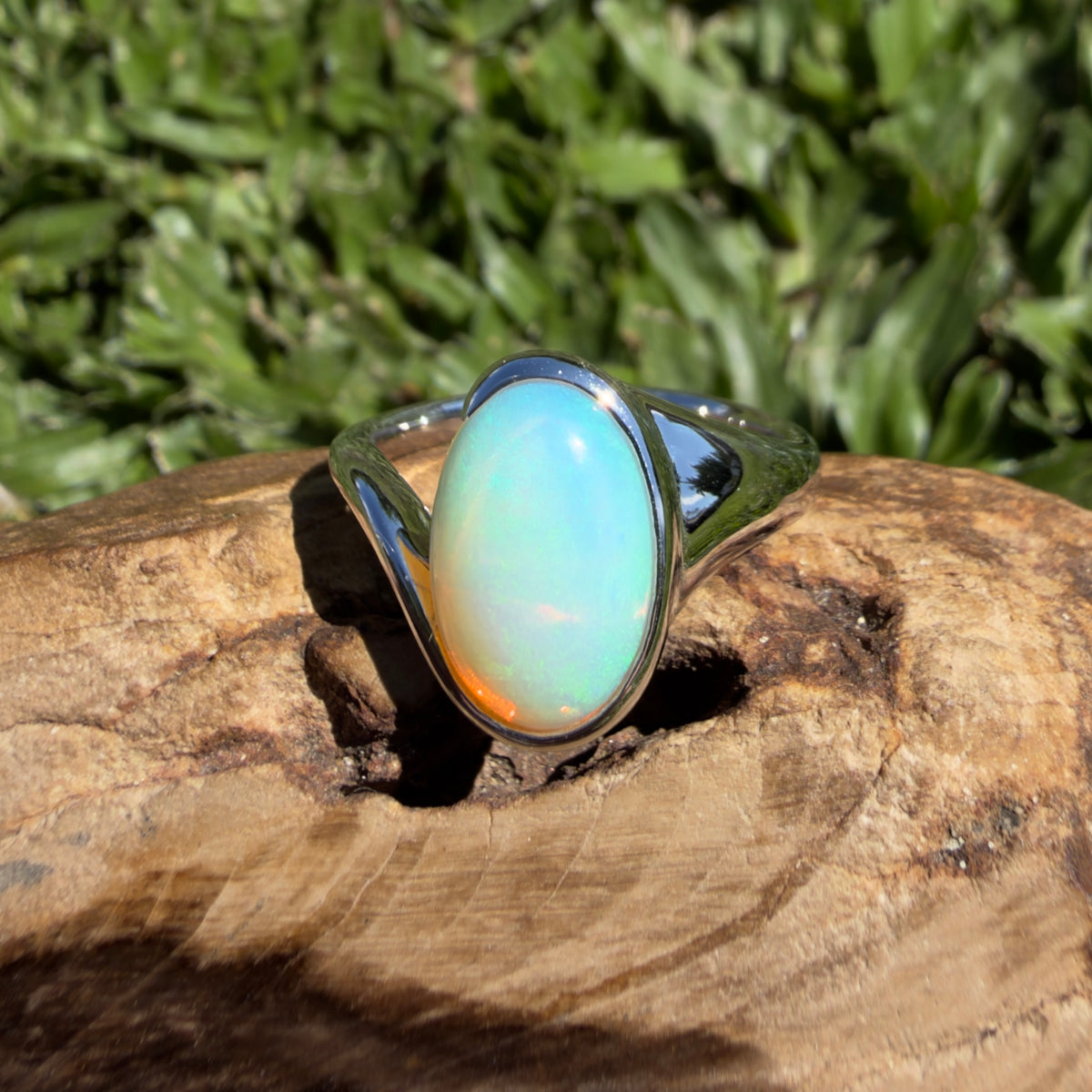 3.9ct Coober Pedy Opal Ring ~ 'Grampians Sky' | 925 Sterling Silver | Solid Australian Opal