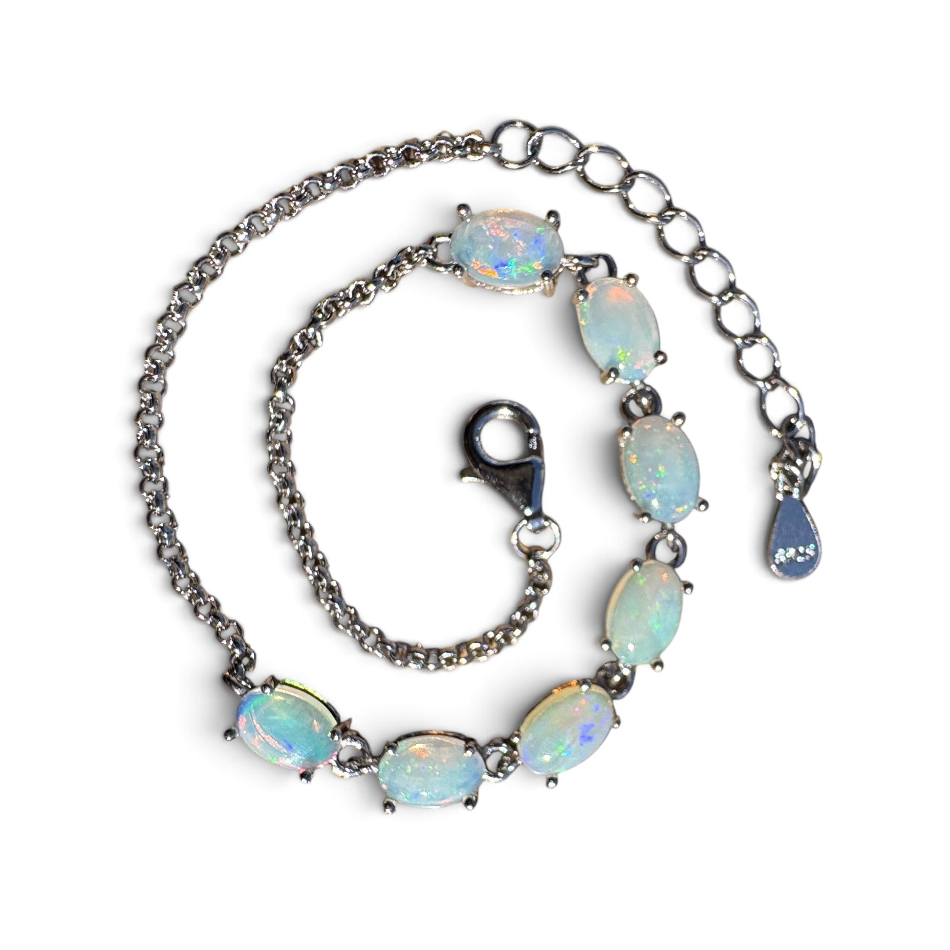 2.1ct Coober Pedy Opal Bracelet ~ 'Stuart Seven' | 925 Sterling Silver | Solid Australian Opal