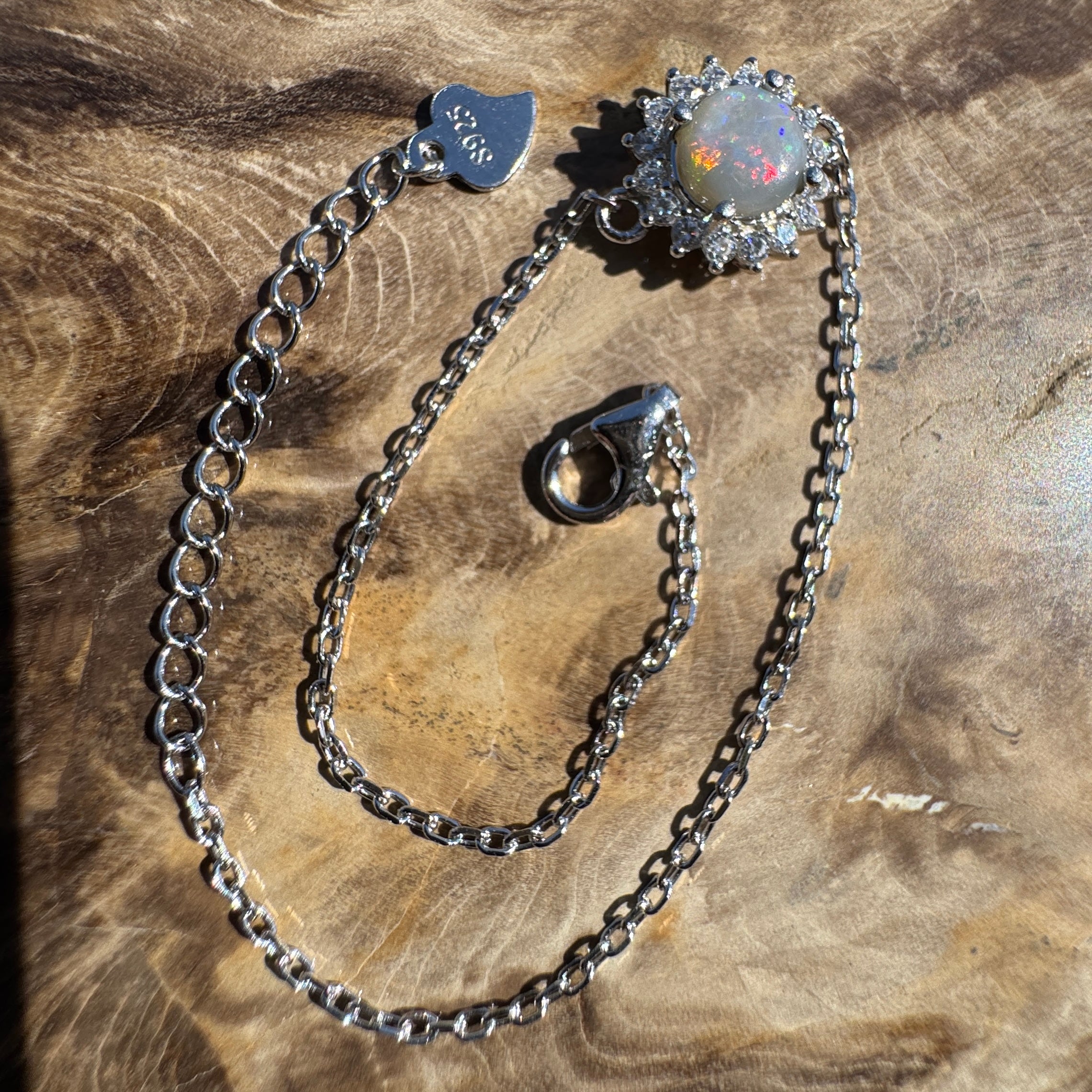 0.8ct Coober Pedy Opal Bracelet ~ 'Arckaringa Ochre Bloom' | 925 Sterling Silver | Solid Australian Opal