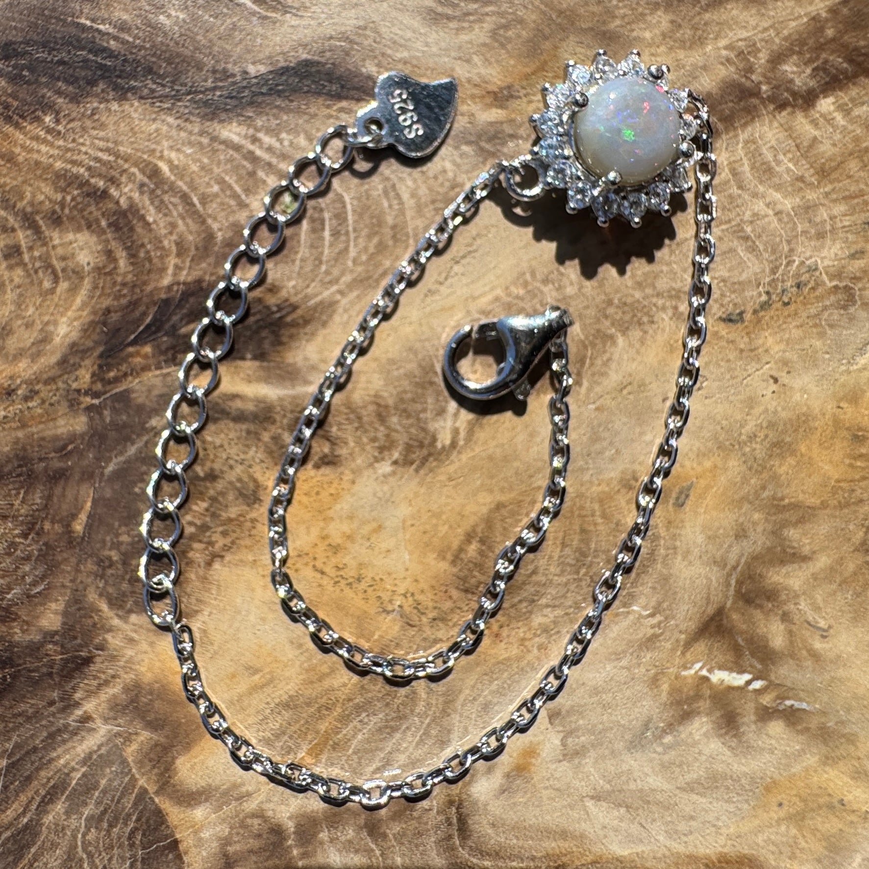 0.8ct Coober Pedy Opal Bracelet ~ 'Arckaringa Ochre Bloom' | 925 Sterling Silver | Solid Australian Opal