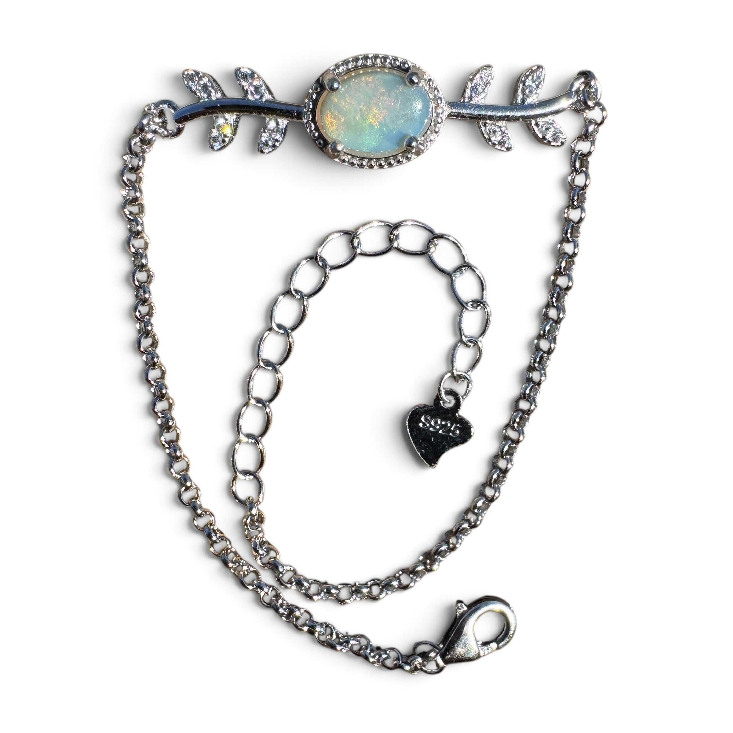 0.7ct Coober Pedy Opal Bracelet ~ 'Marree Red' | 925 Sterling Silver | Solid Australian Opal