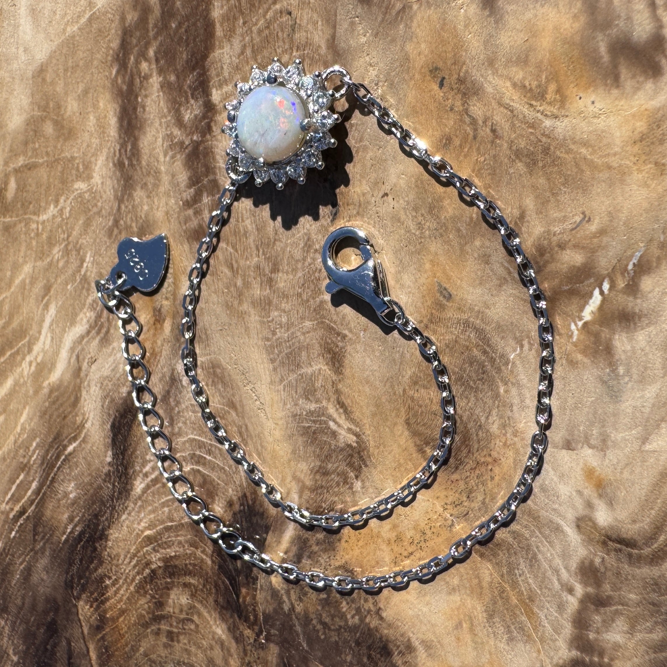 0.7ct Coober Pedy Opal Bracelet ~ 'Kanku Wildflower' | 925 Sterling Silver | Solid Australian Opal