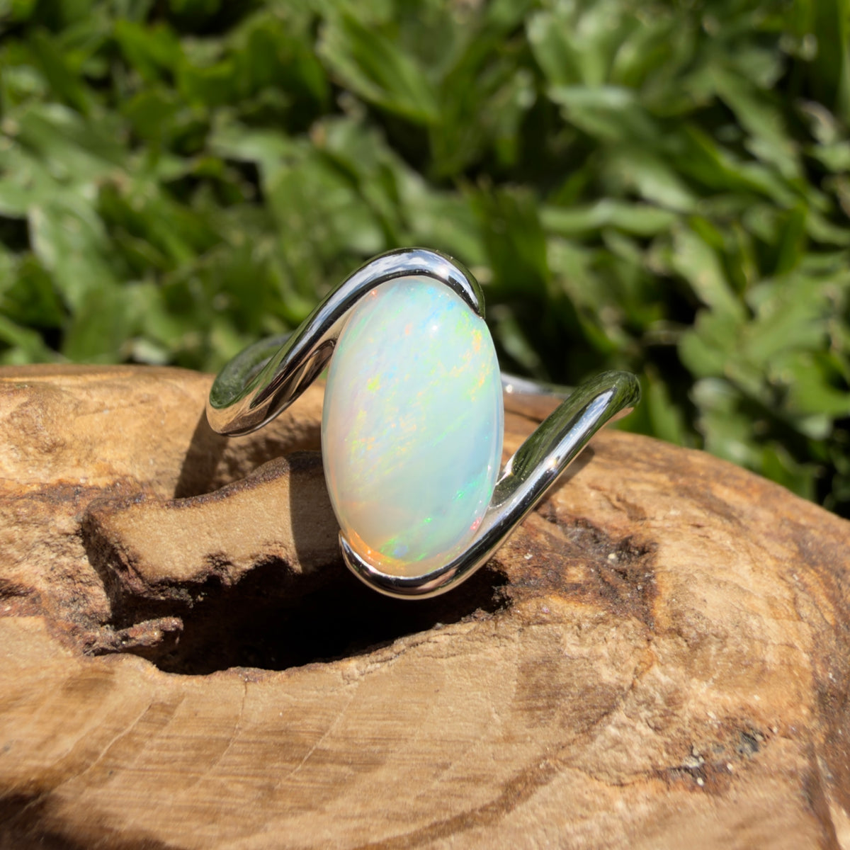 2ct Lightning Ridge Opal Ring ~ 'Lake Argyle Lagoon' | 925 Sterling Silver | Solid Australian Opal