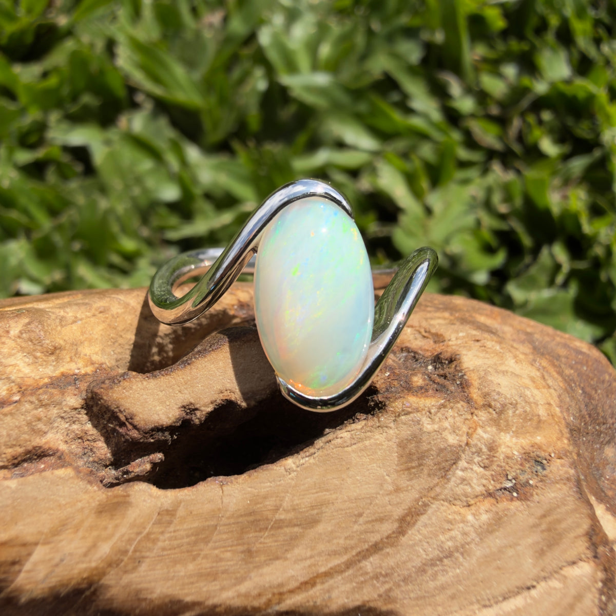 2ct Lightning Ridge Opal Ring ~ 'Lake Argyle Lagoon' | 925 Sterling Silver | Solid Australian Opal