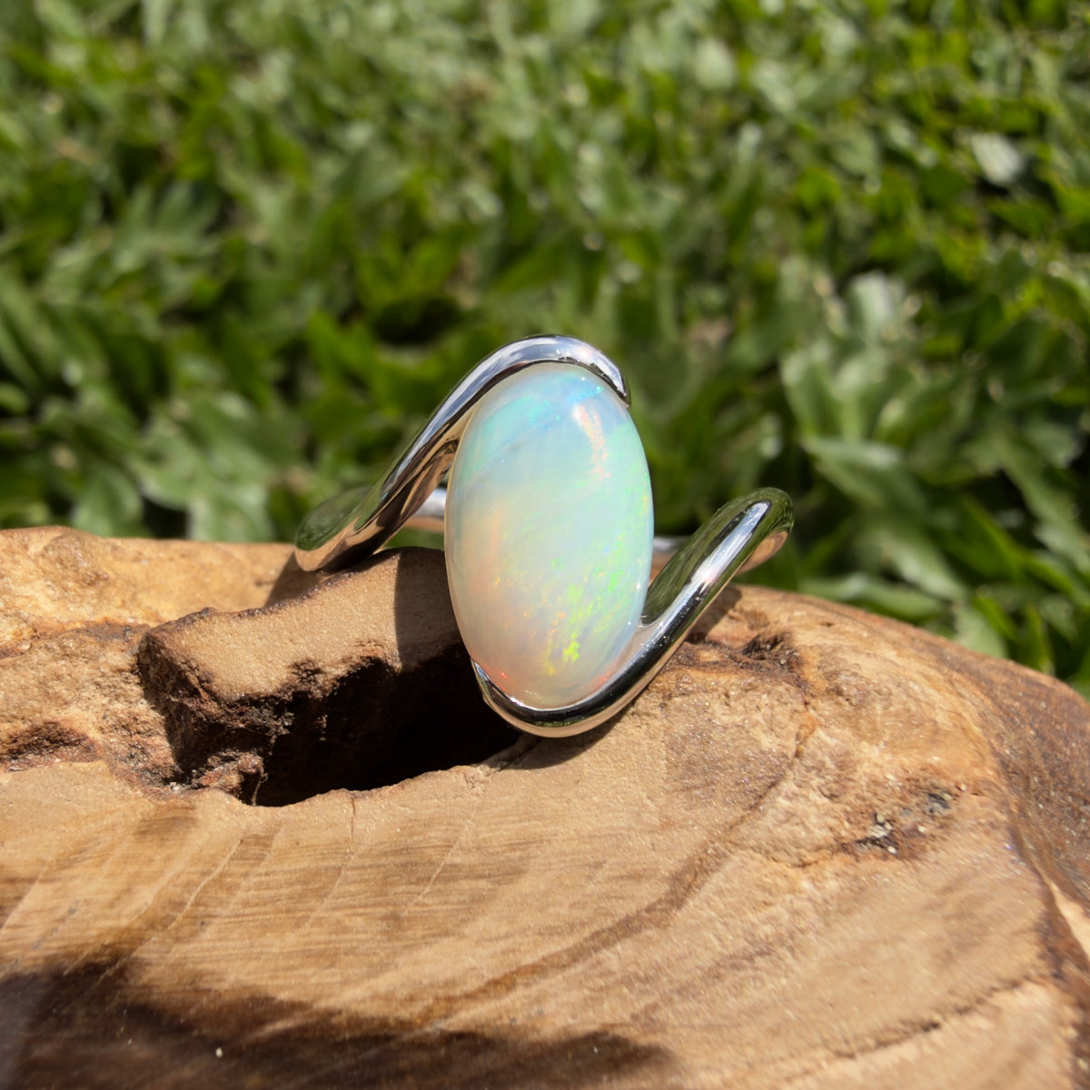 2ct Lightning Ridge Opal Ring ~ 'Lake Argyle Lagoon' | 925 Sterling Silver | Solid Australian Opal