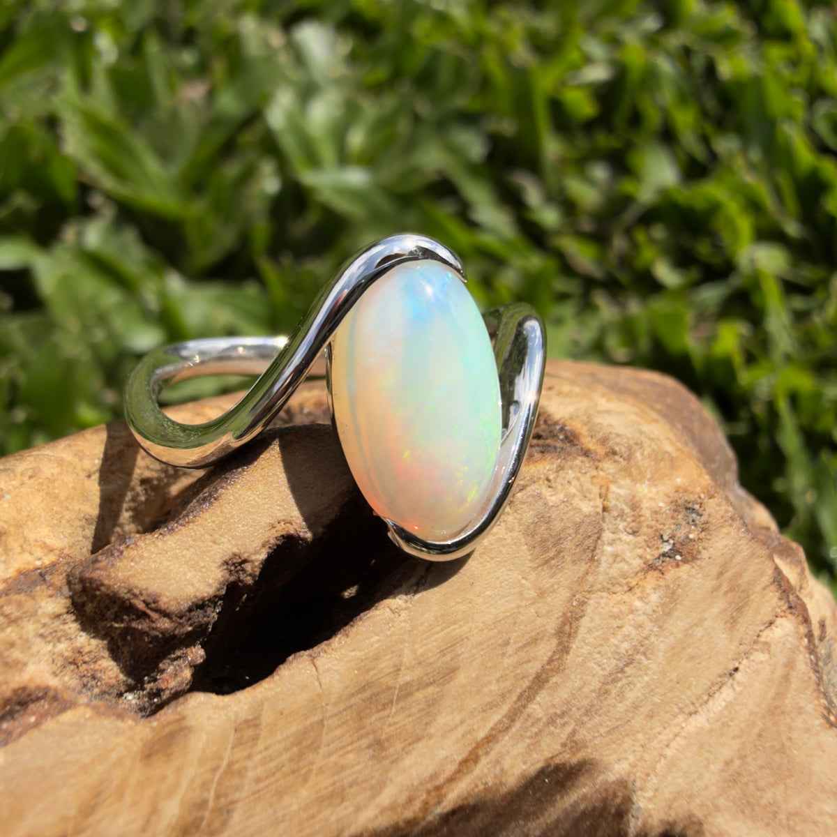 2ct Lightning Ridge Opal Ring ~ 'Lake Argyle Lagoon' | 925 Sterling Silver | Solid Australian Opal