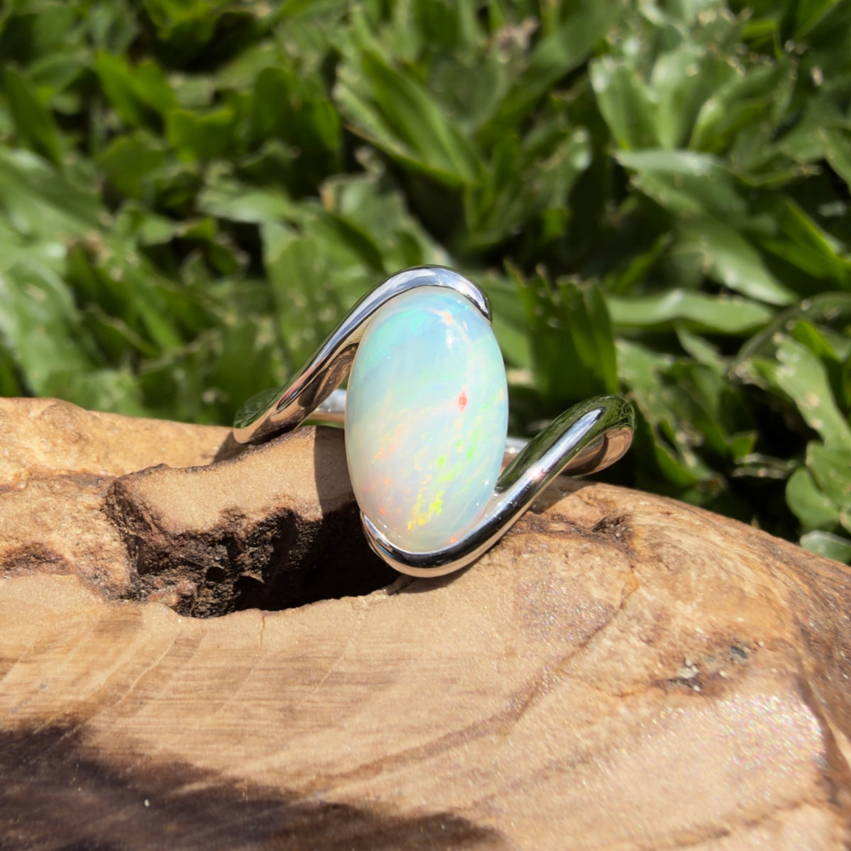 2ct Lightning Ridge Opal Ring ~ 'Lake Argyle Lagoon' | 925 Sterling Silver | Solid Australian Opal