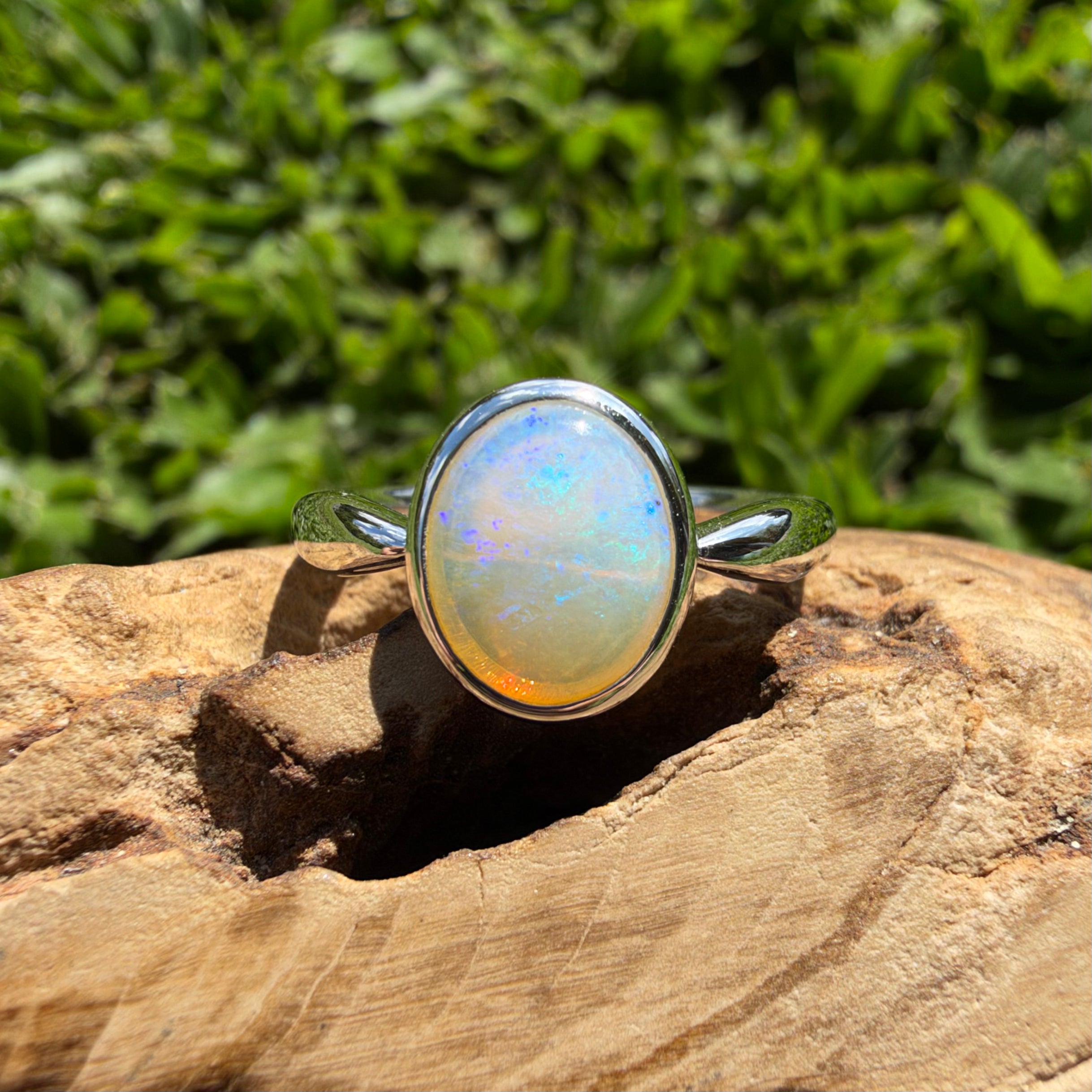 1ct Lightning Ridge Opal Ring ~ 'Wineglass Bay Blues' | 925 Sterling Silver | Solid Australian Opal