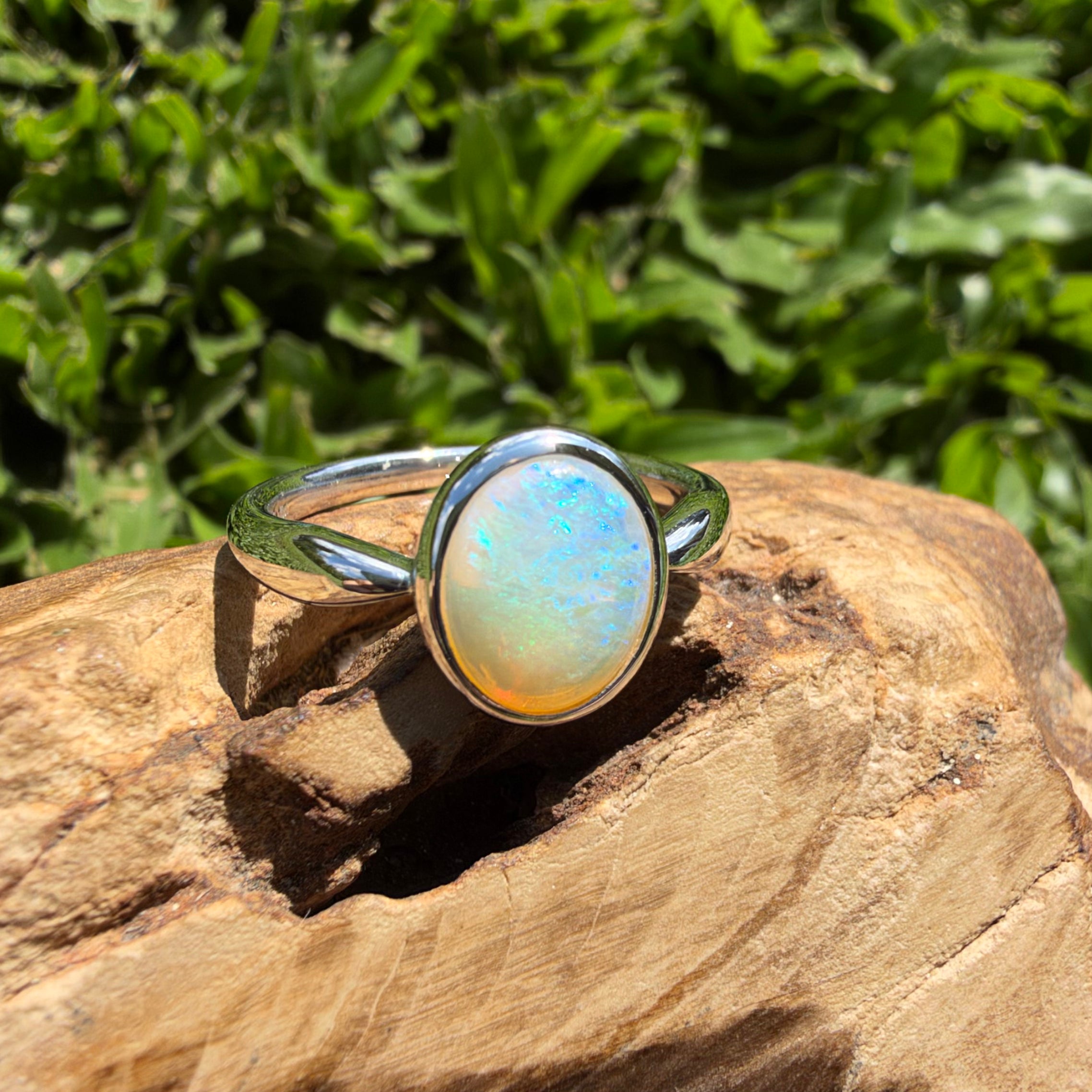 1ct Lightning Ridge Opal Ring ~ 'Wineglass Bay Blues' | 925 Sterling Silver | Solid Australian Opal