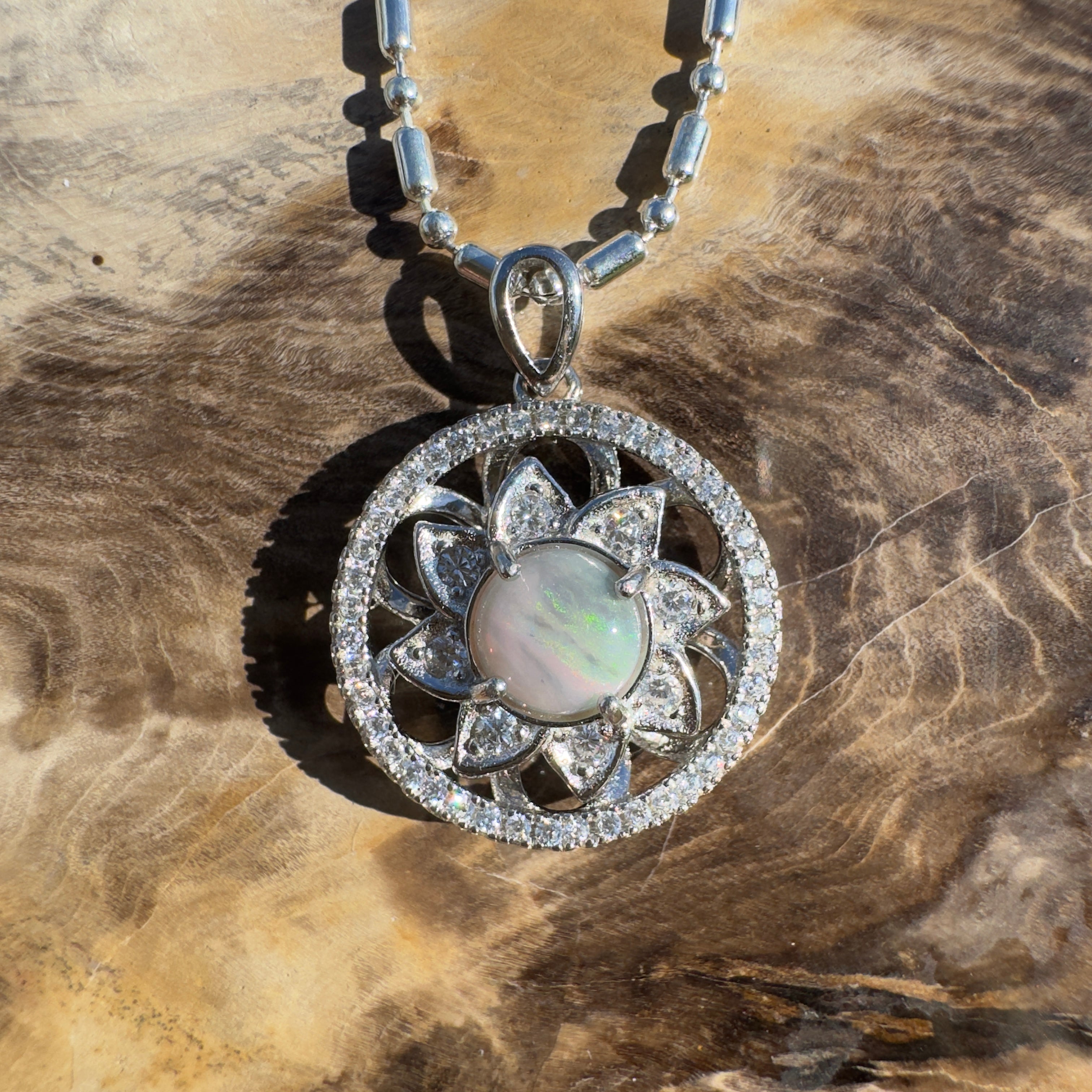 0.5ct Lightning Ridge Opal Pendant Necklace ~ 'Gawler Ranges Forge' | 925 Sterling Silver | Solid Australian Opal
